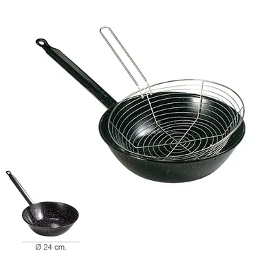 SARTEN ESMALTADA CON MANGO Ø 24 CM.