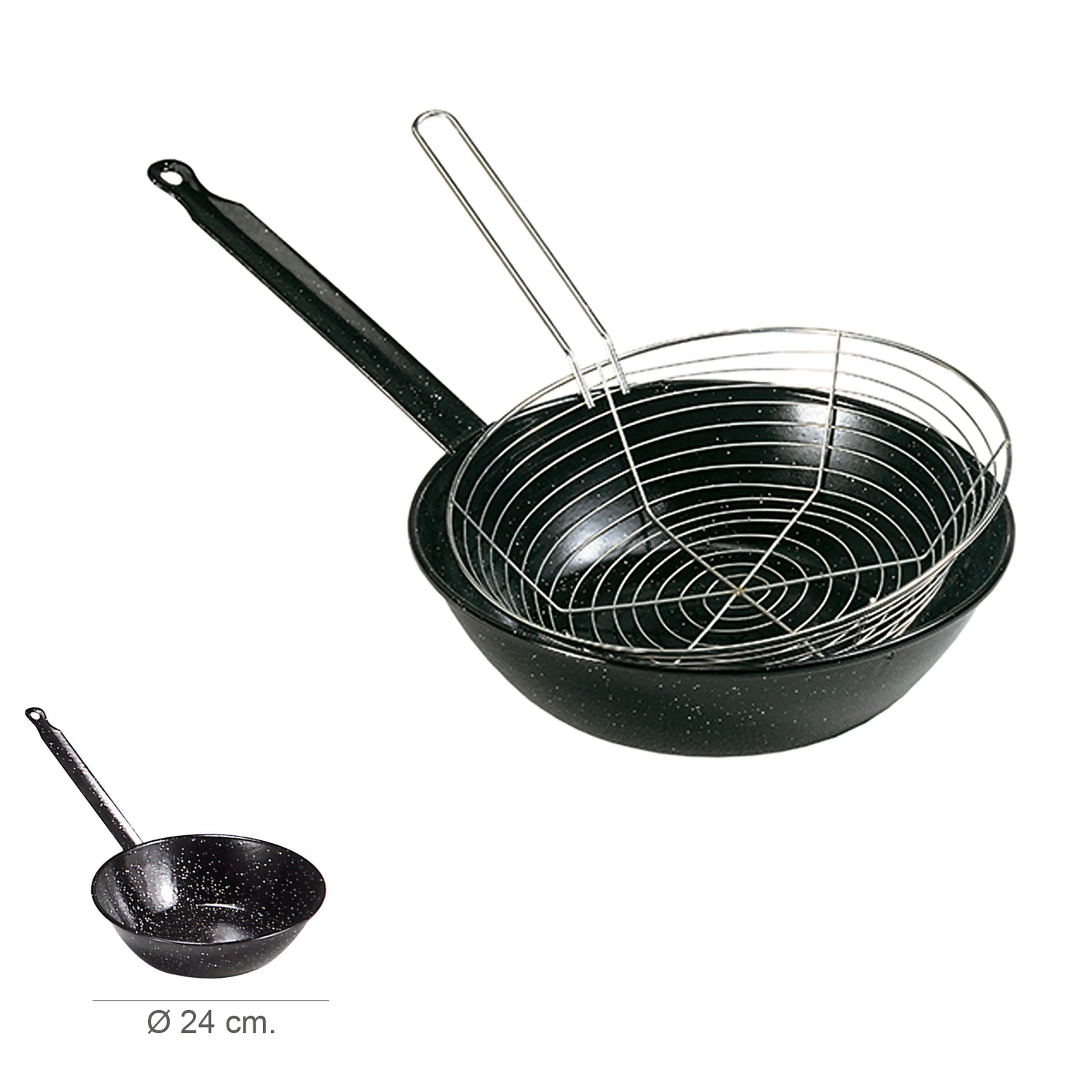 SARTEN ESMALTADA CON MANGO Ø 24 CM.