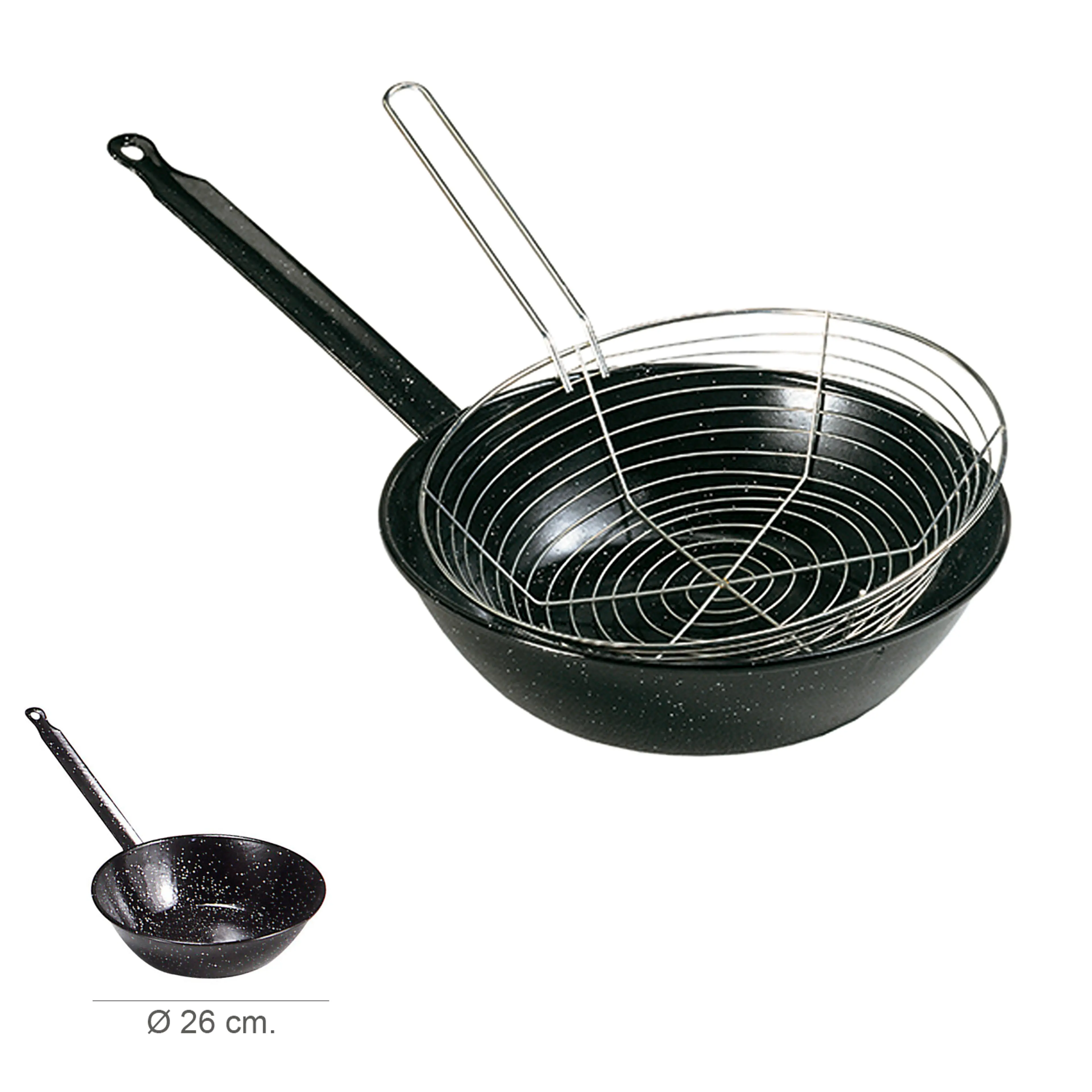 SARTEN ESMALTADA CON MANGO Ø 26 CM.