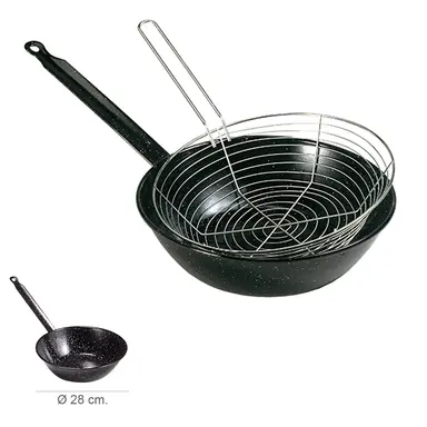 SARTEN ESMALTADA CON MANGO Ø 28 CM.