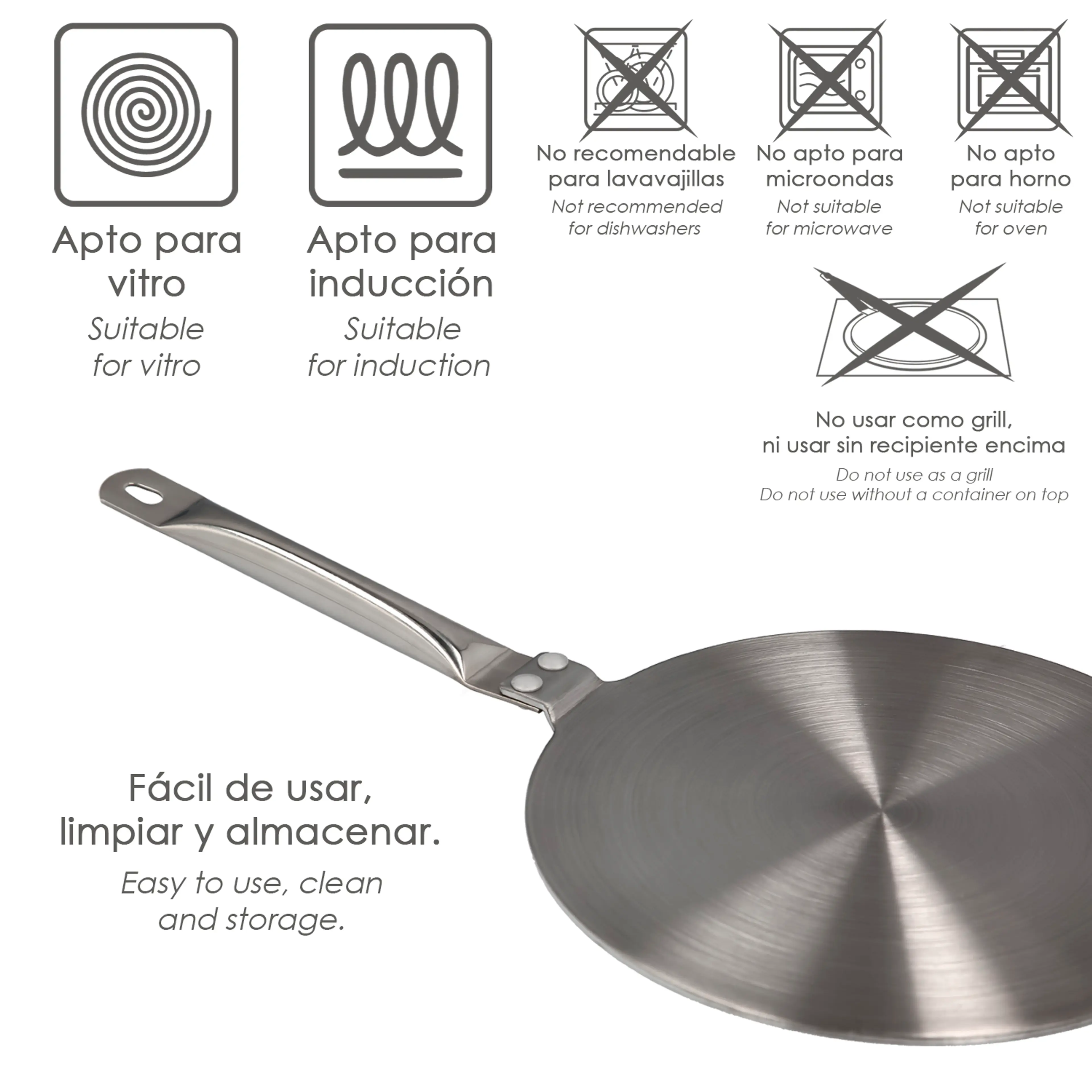 ADAPTADOR PARA INDUCCION ACERO INOX