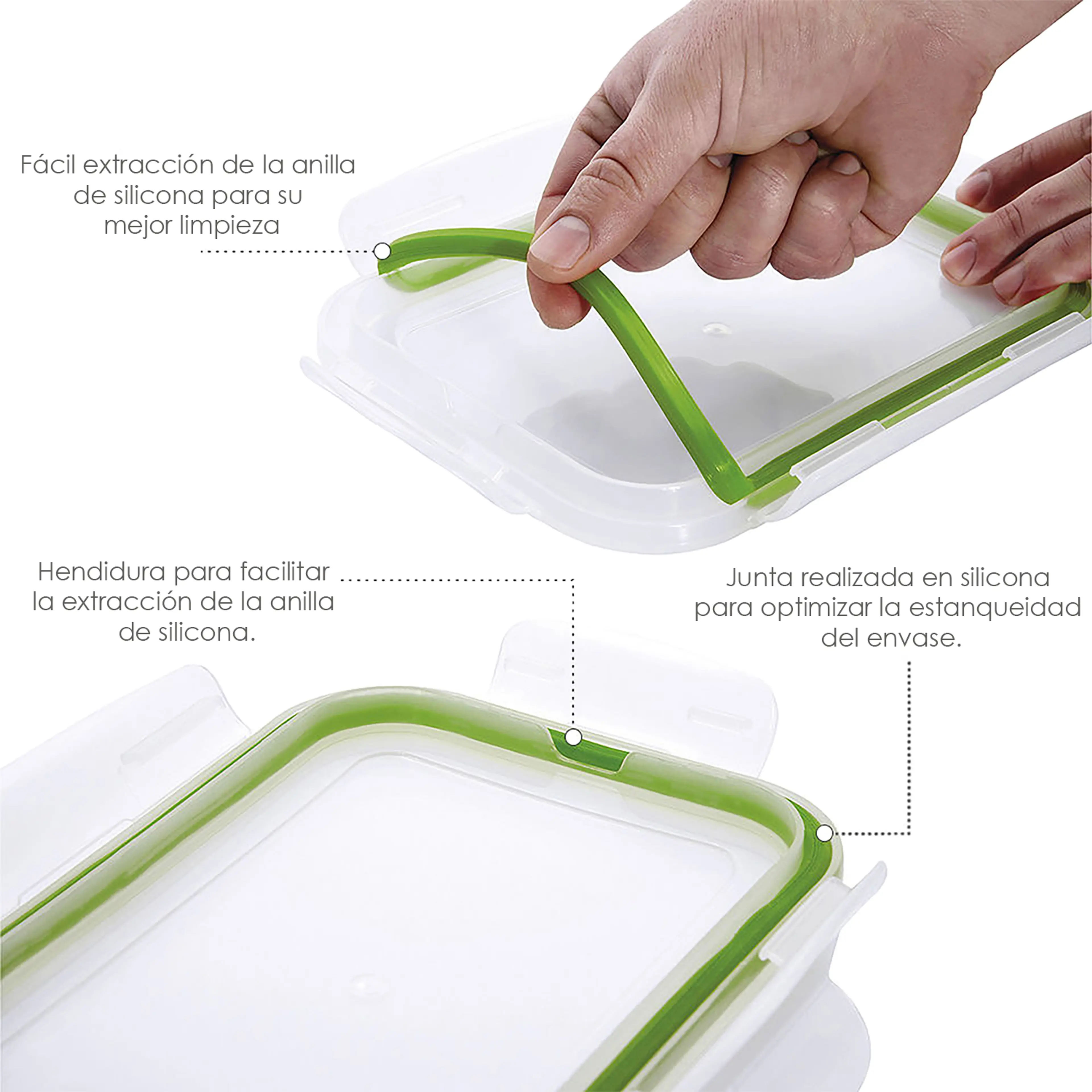 RECIPIENTE HERMETICO CRISTAL RECTAN