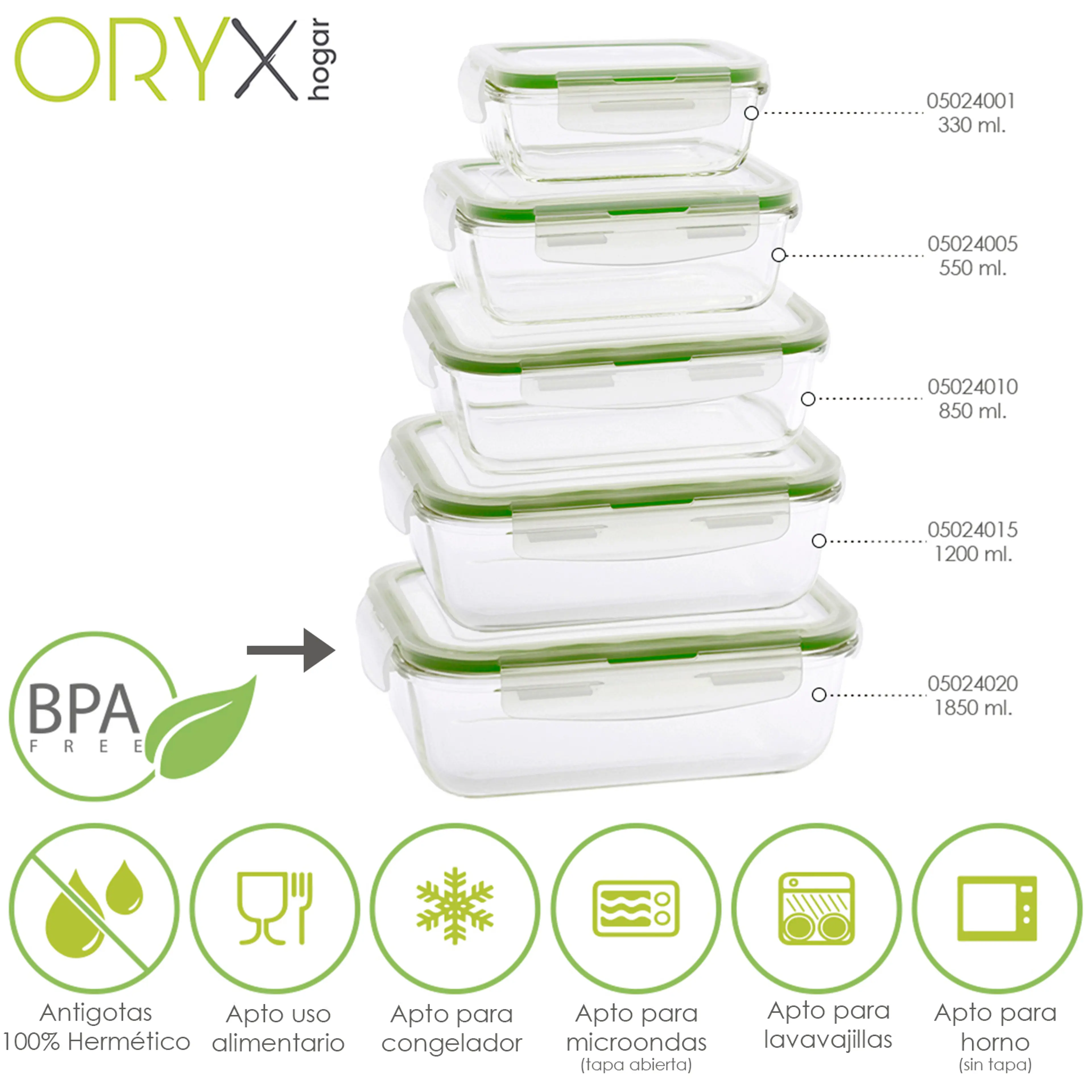 RECIPIENTE HERMETICO CRISTAL RECTAN