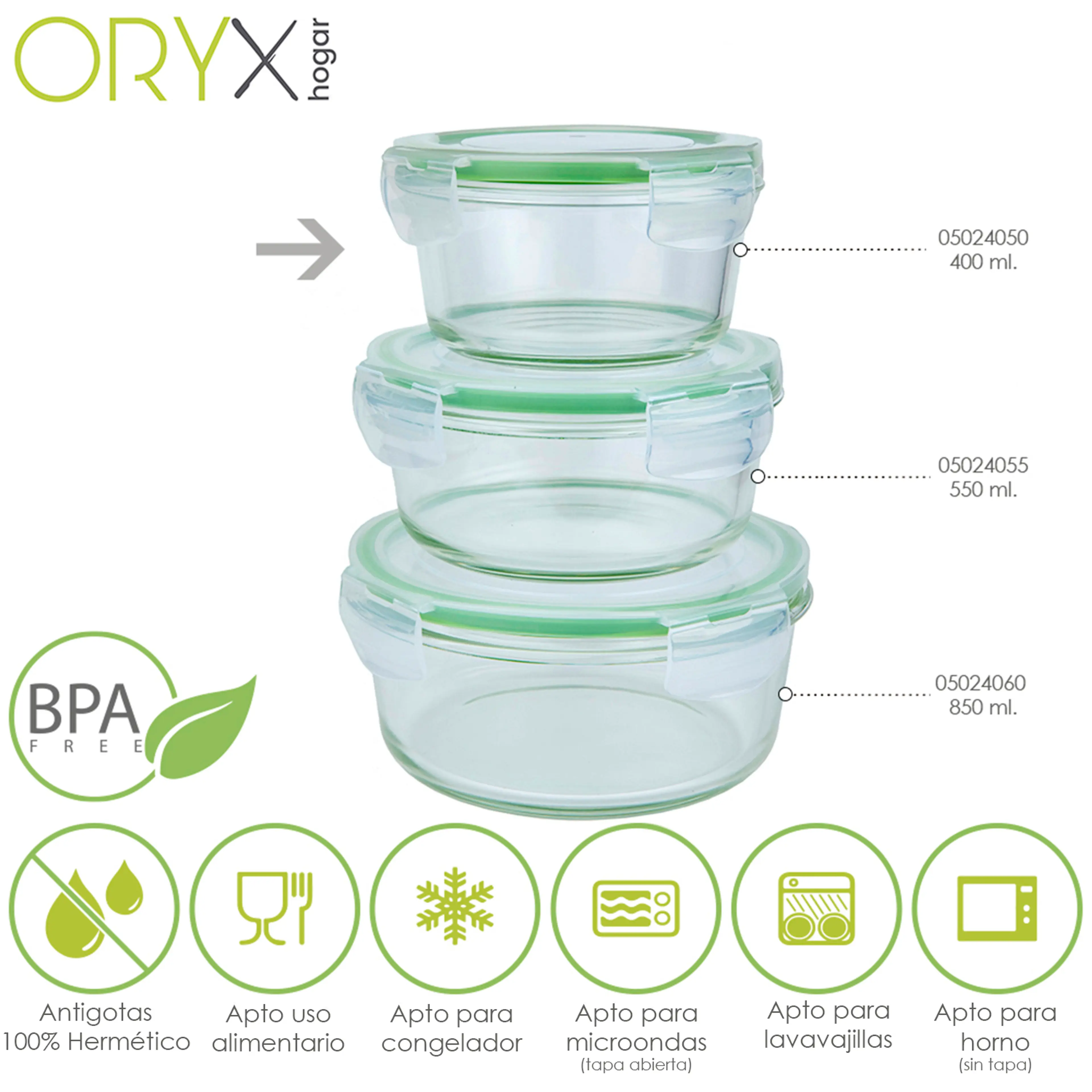 RECIPIENTE HERMETICO CRISTAL REDOND