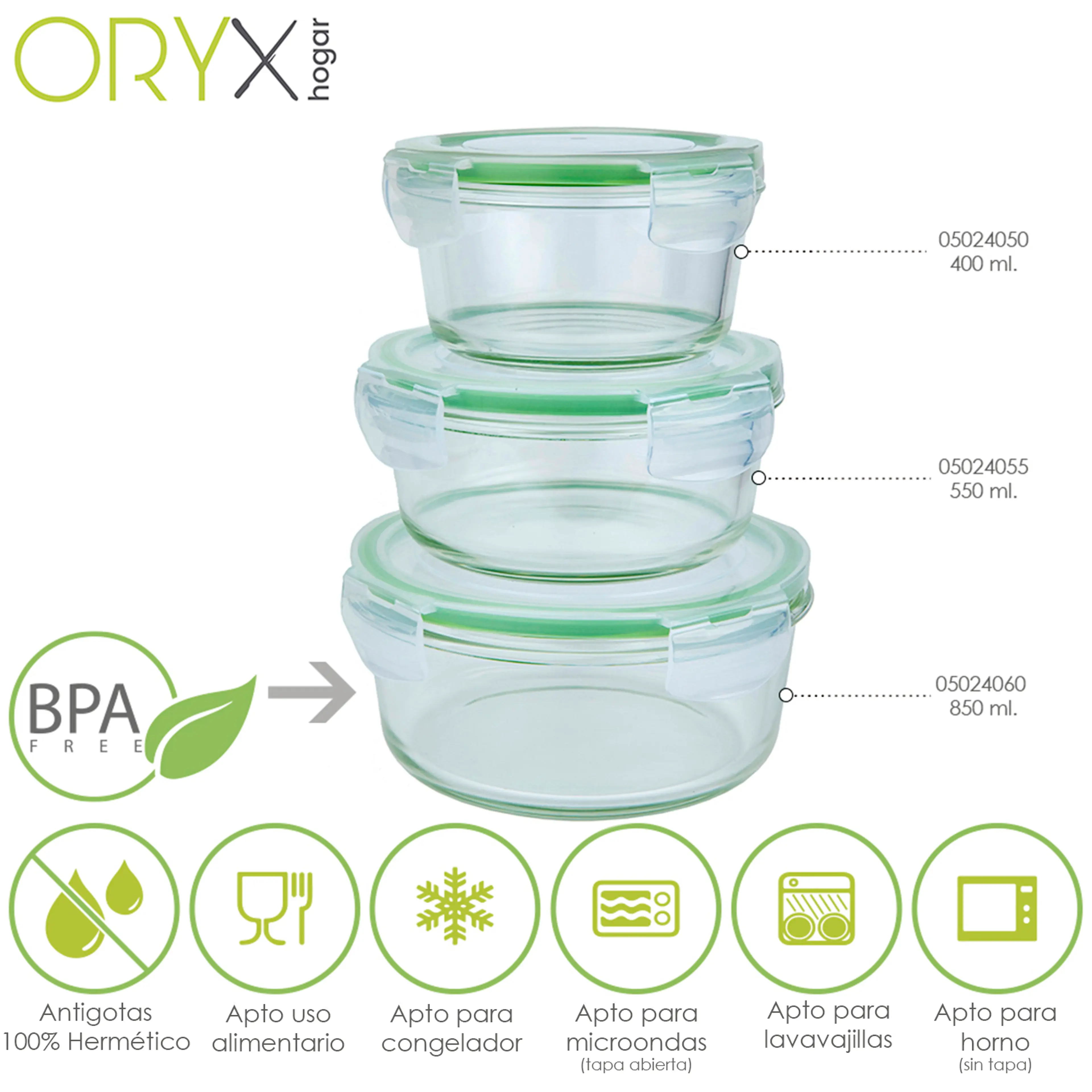 RECIPIENTE HERMETICO CRISTAL REDOND