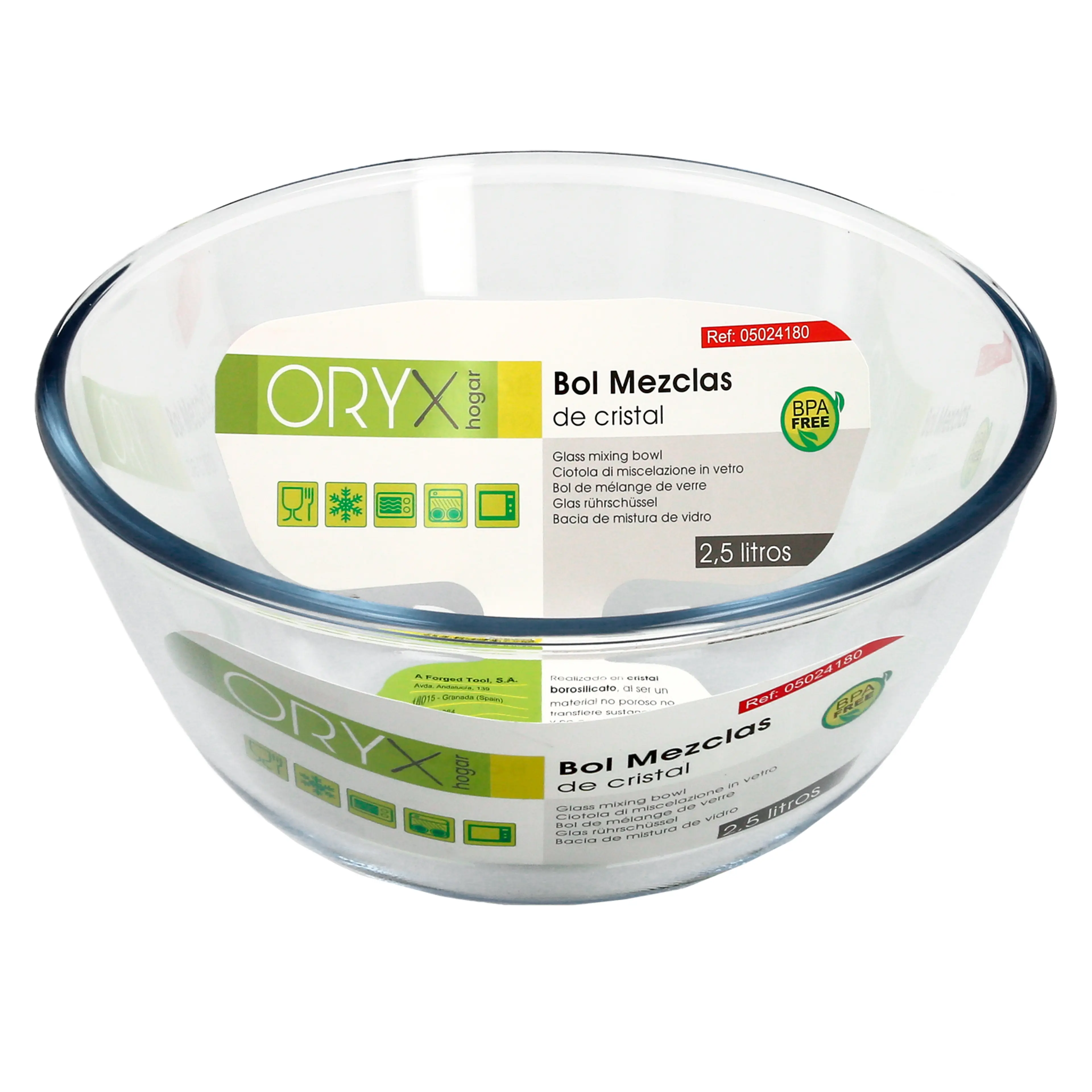BOL CRISTAL PARA MEZCLAS, 2.5 LITRO