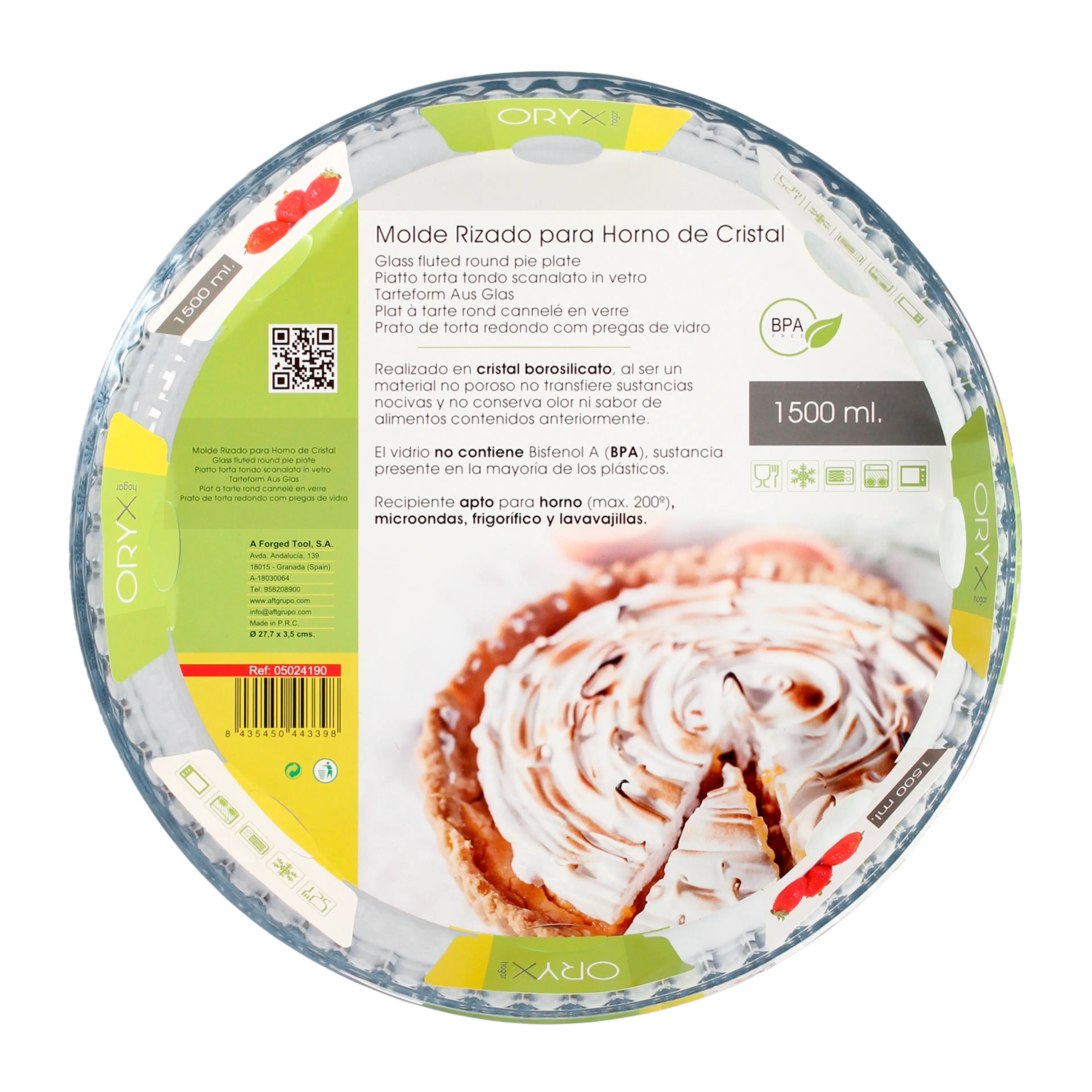 MOLDE RIZADO  HORNO CRISTAL REDONDO