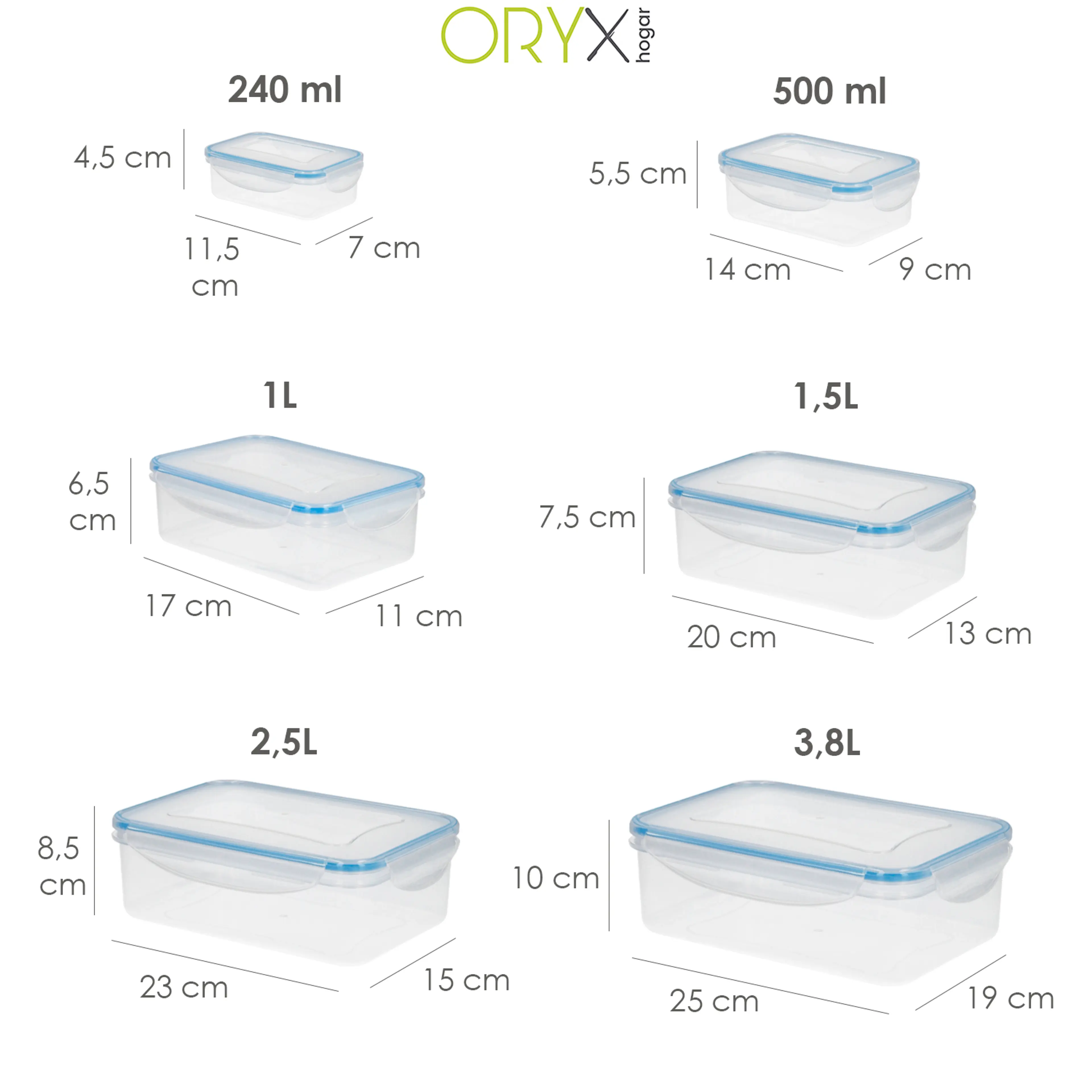 JUEGO RECIPIENTES HERMETICOS PLASTI