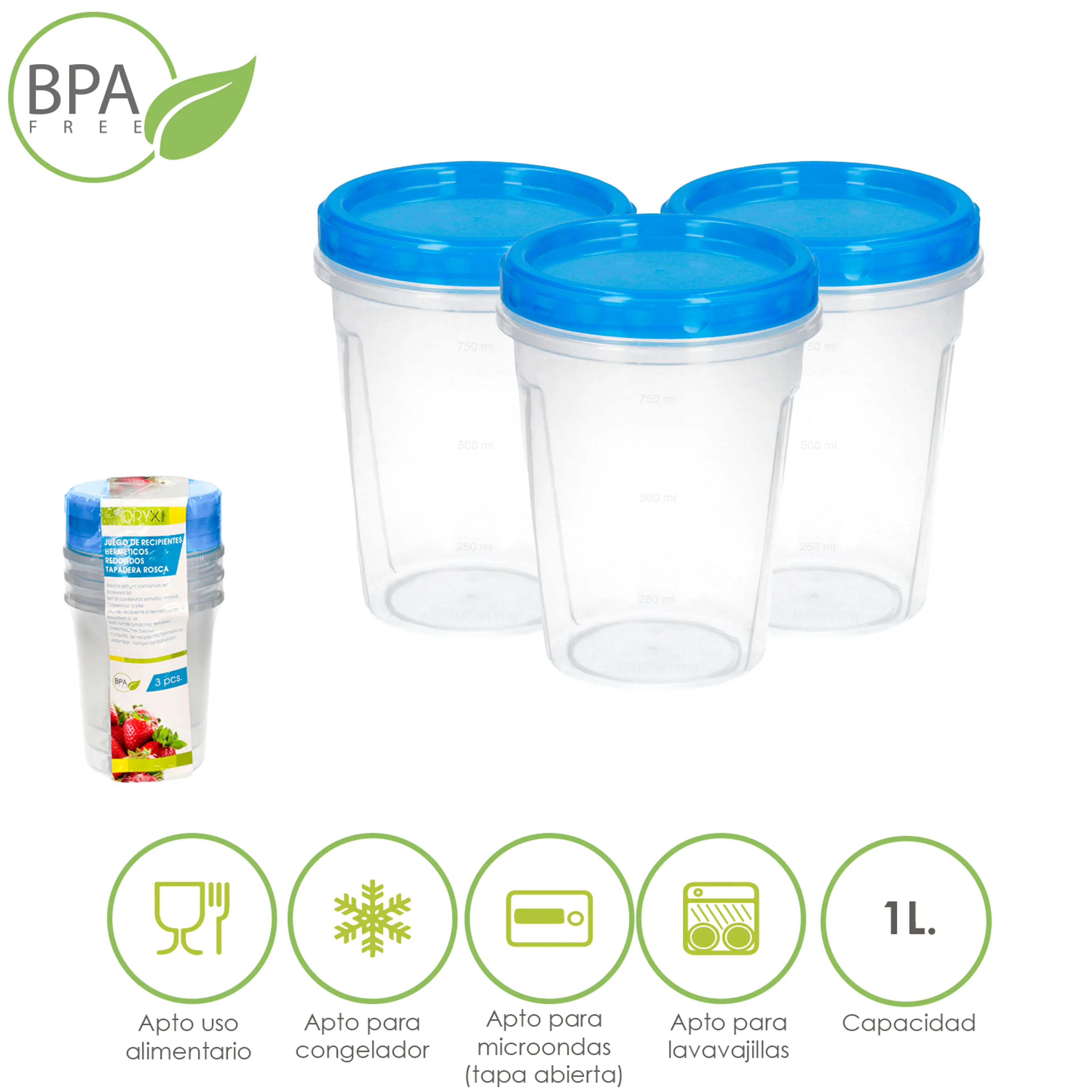 JUEGO RECIPIENTES PLASTICO REDONDOS