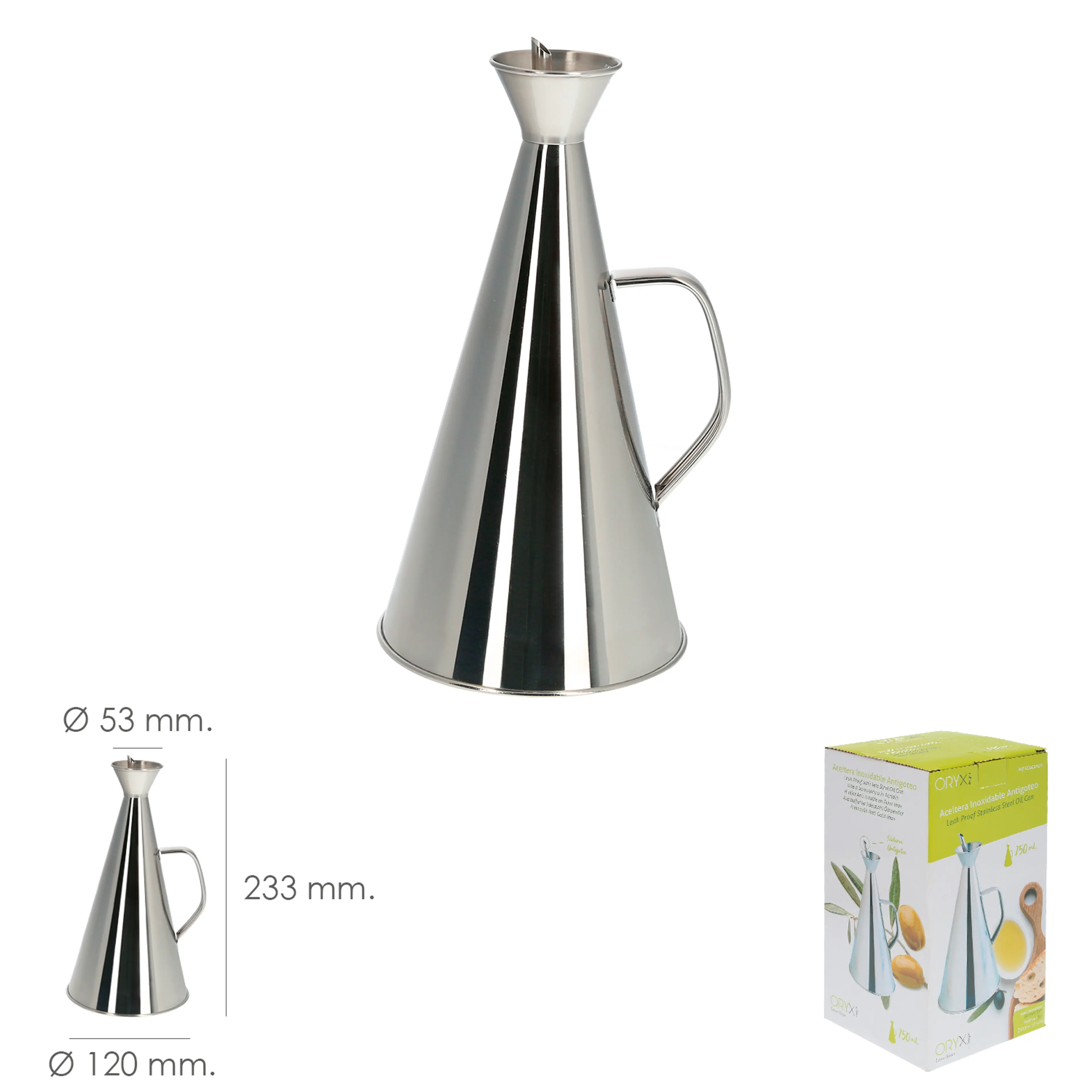 ACEITERA INOXIDABLE ANTIGOTEO 750 M