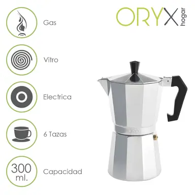 CAFETERA ALUMINIO 6 TAZAS (300 ML.)