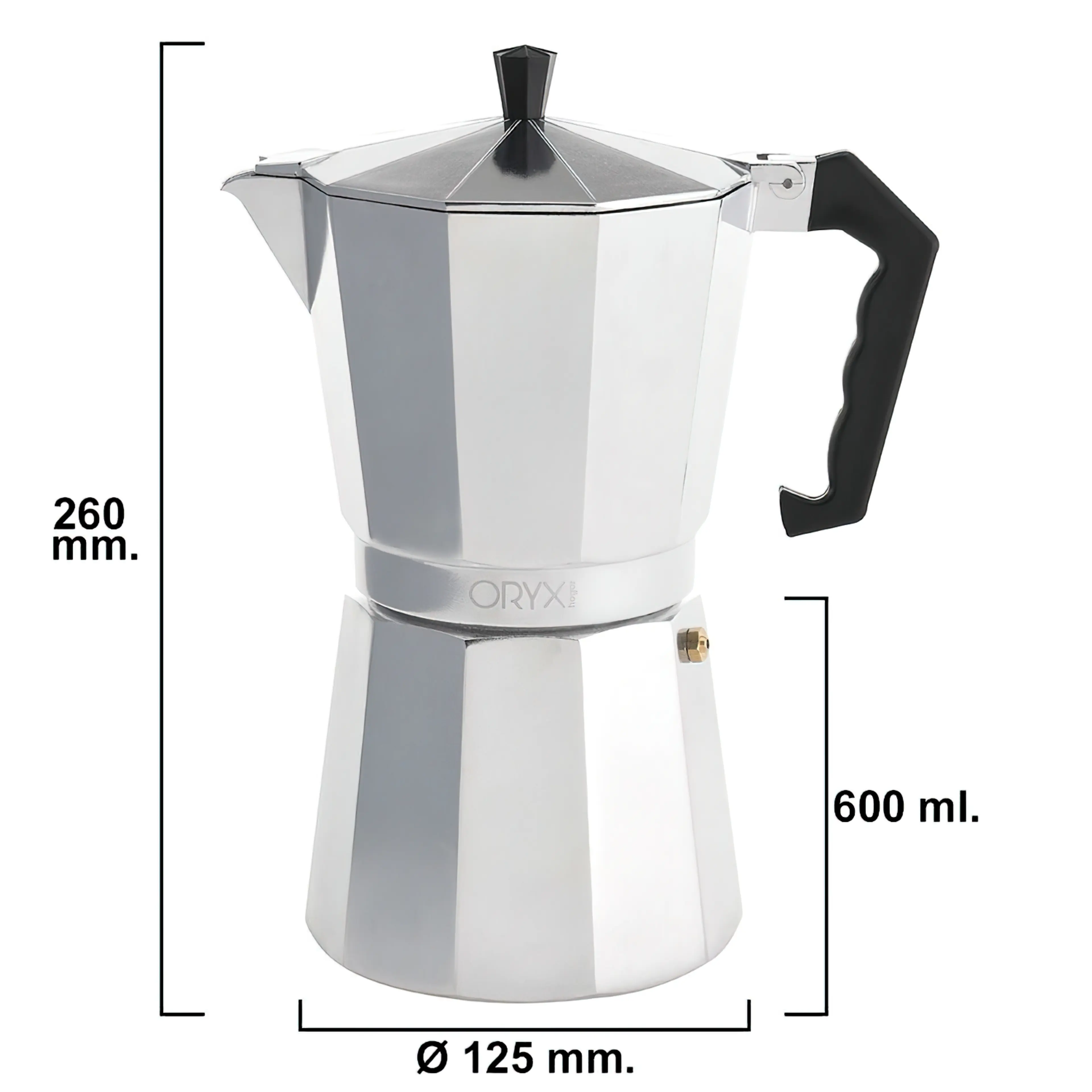 CAFETERA ALUMINIO 12 TAZAS (600 ML.