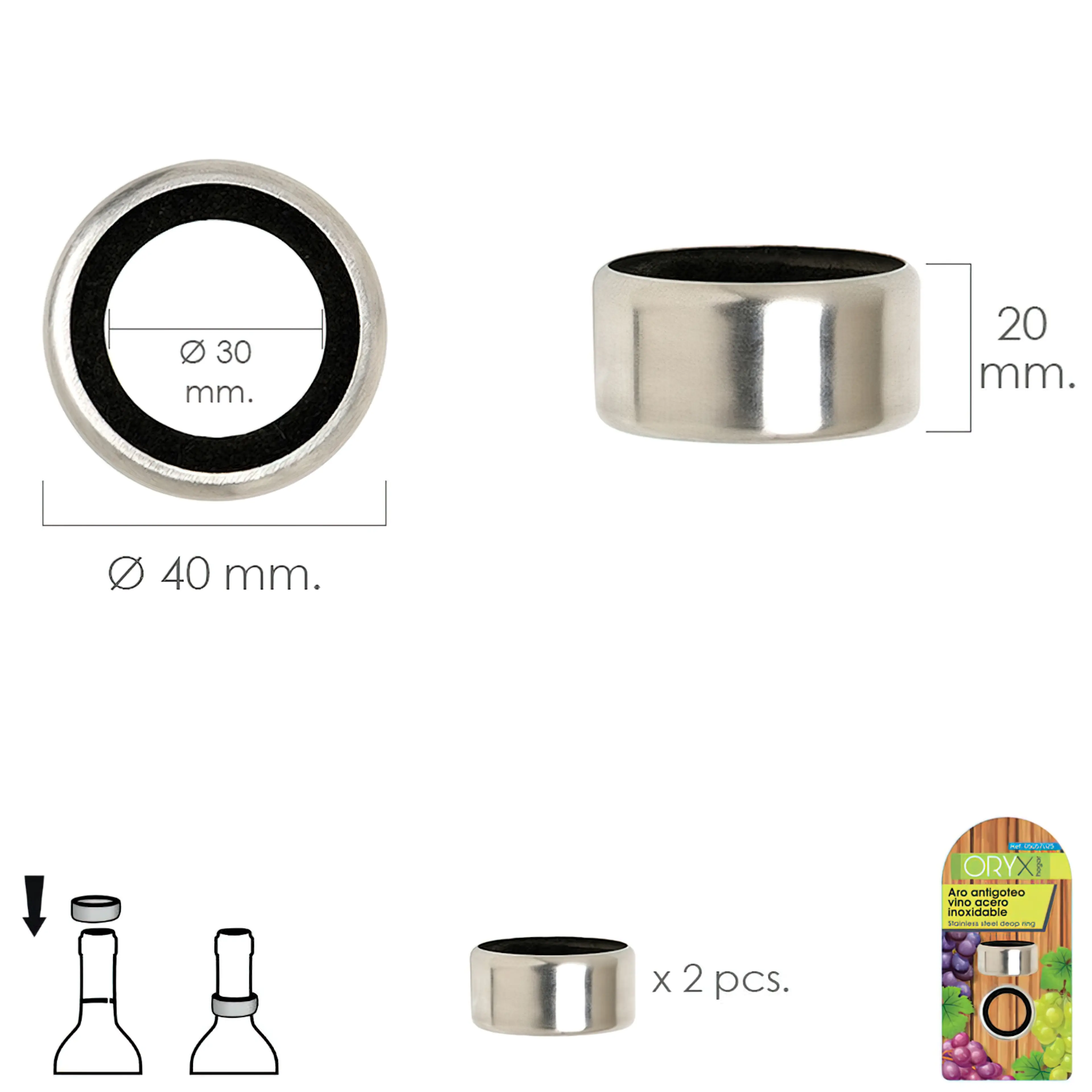 ARO ANTIGOTEO VINO ACERO INOXIDABLE