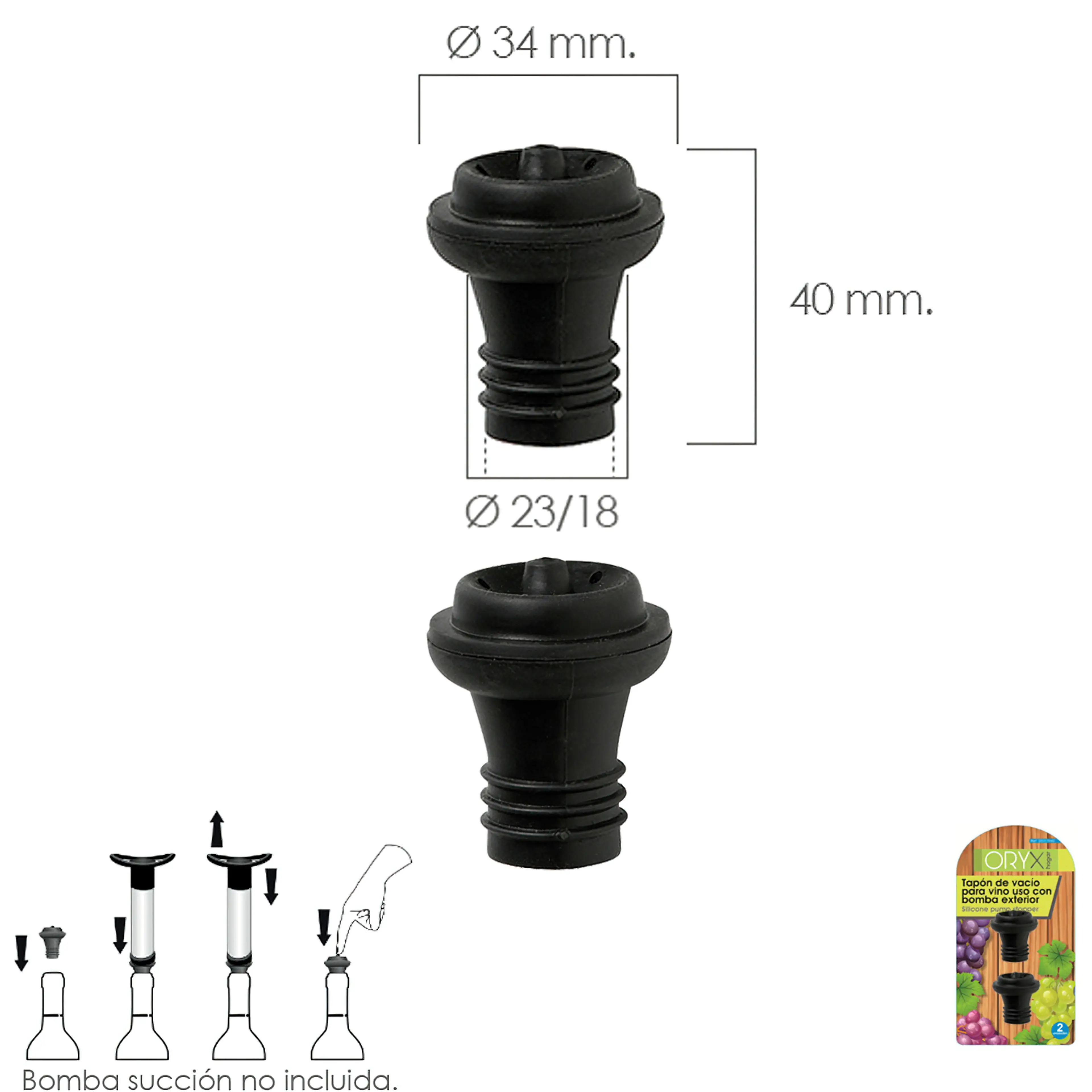 TAPON DE VACIO PARA VINO USO CON BO