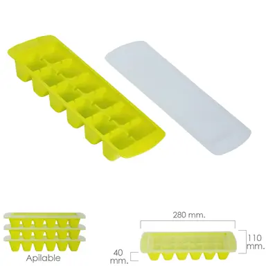 CUBITERA HIELO CON TAPA 12 CUBITOS