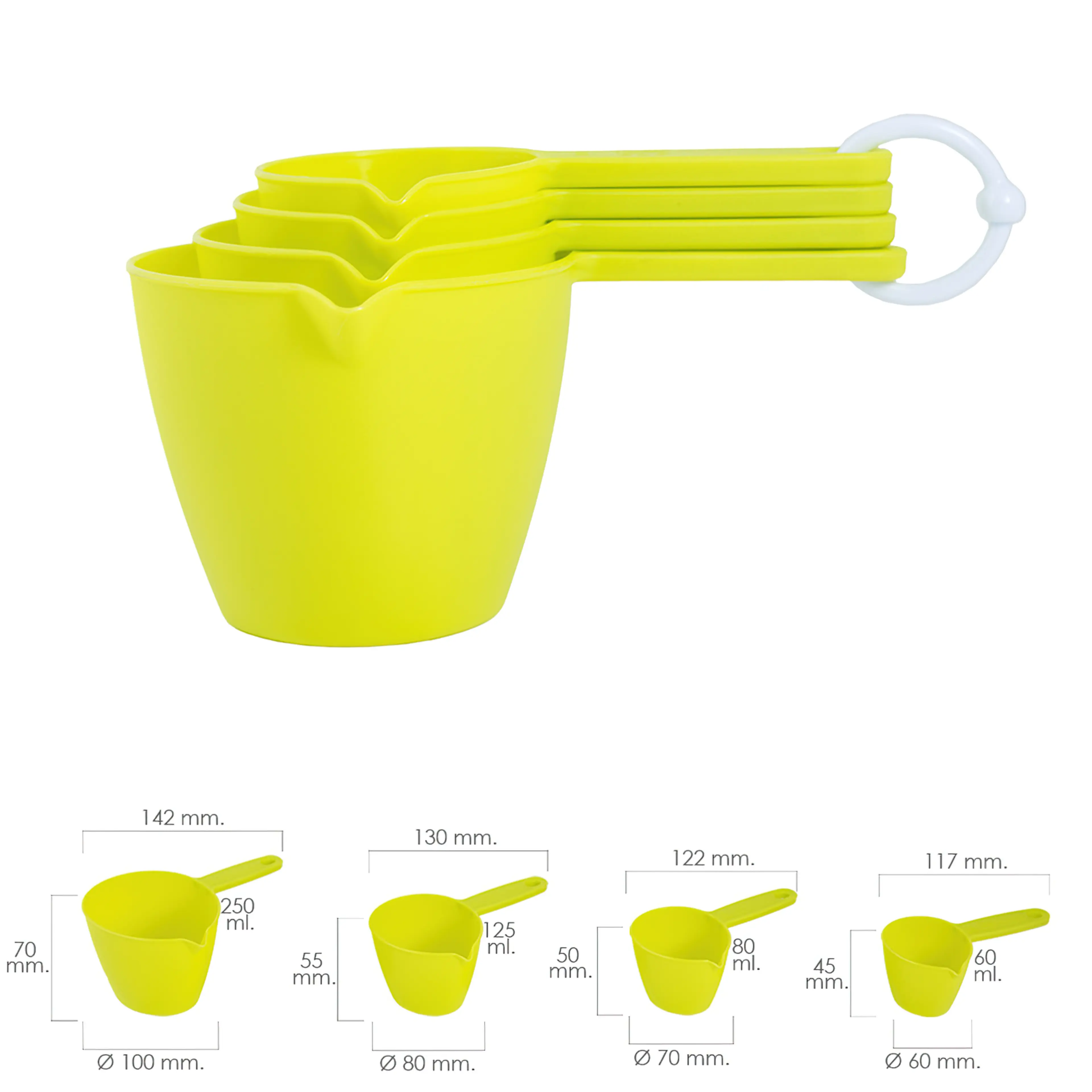 SET 4 CACITOS / VASOS MEDIDORES 60 