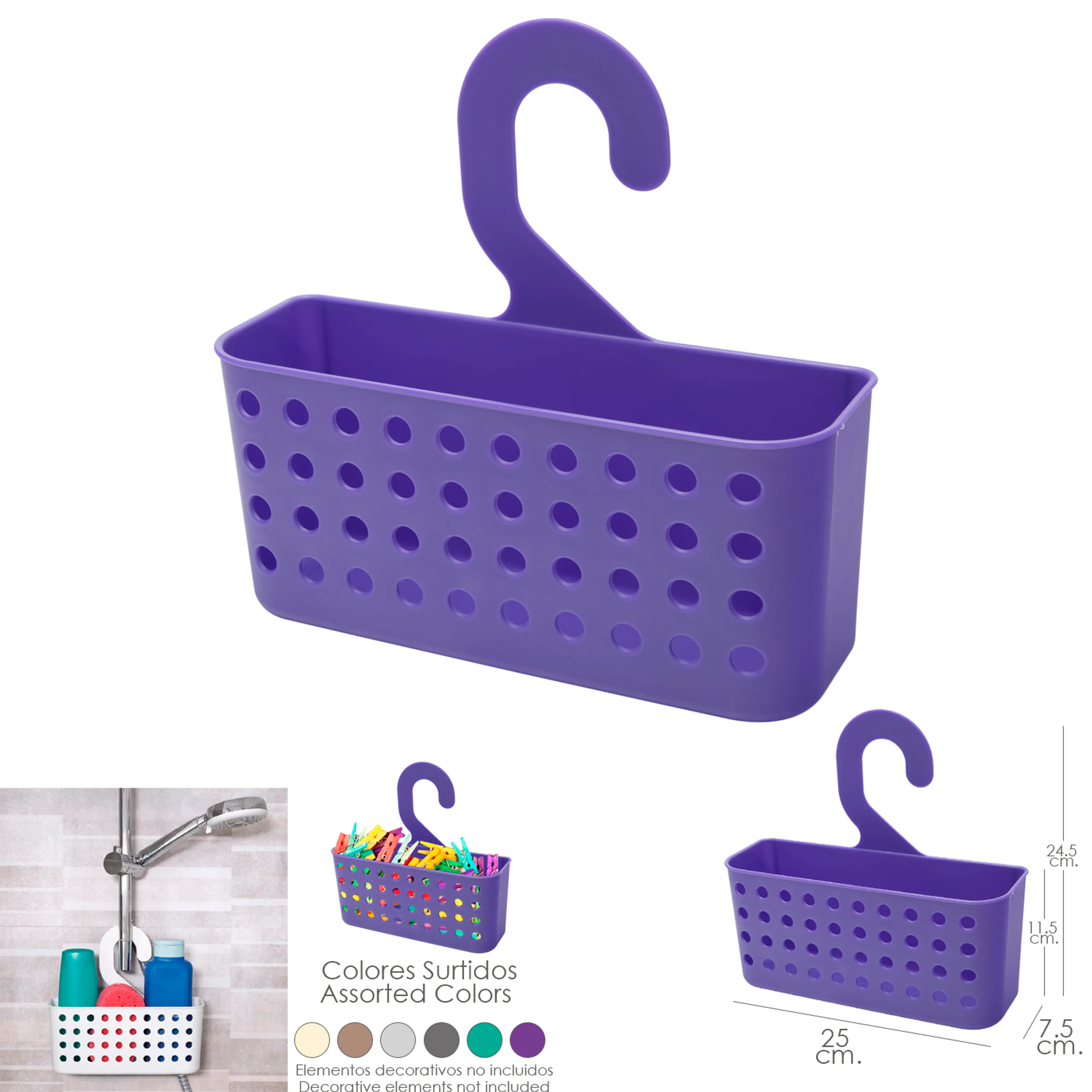 CESTA PLASTICO MULTIUSOS (PINZAS / 