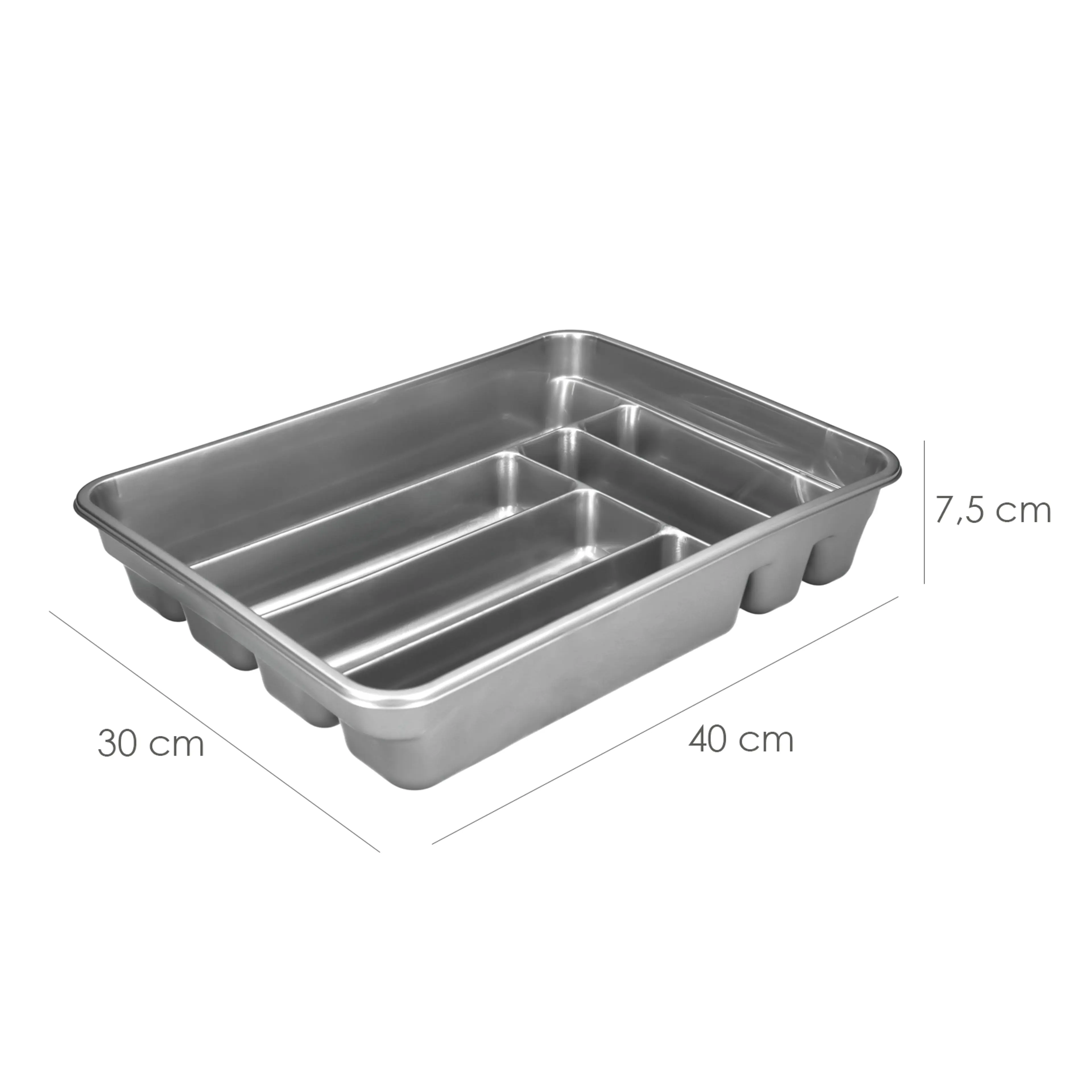 CUBERTERO PLASTICO COLOR GRIS PLATA