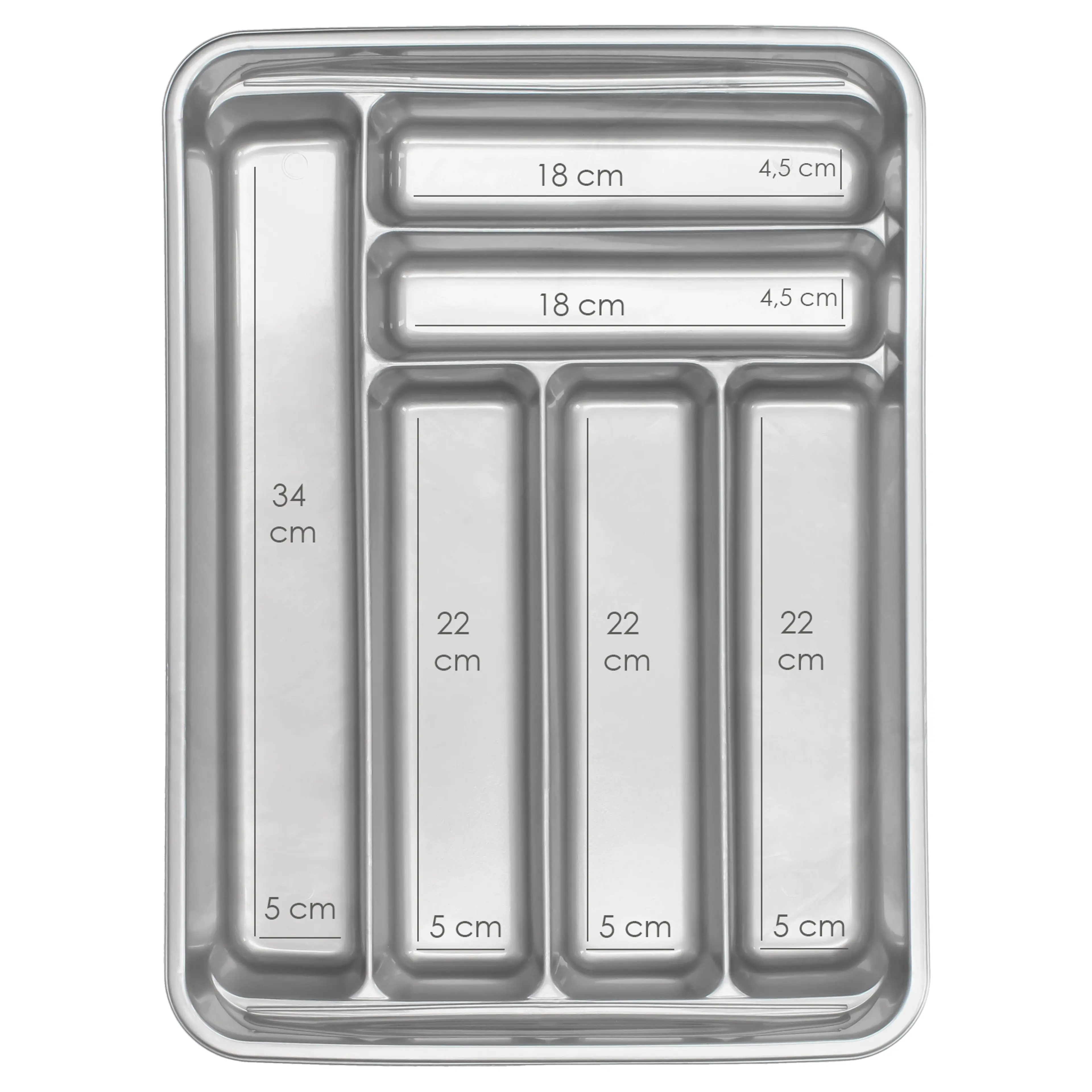 CUBERTERO PLASTICO COLOR GRIS PLATA