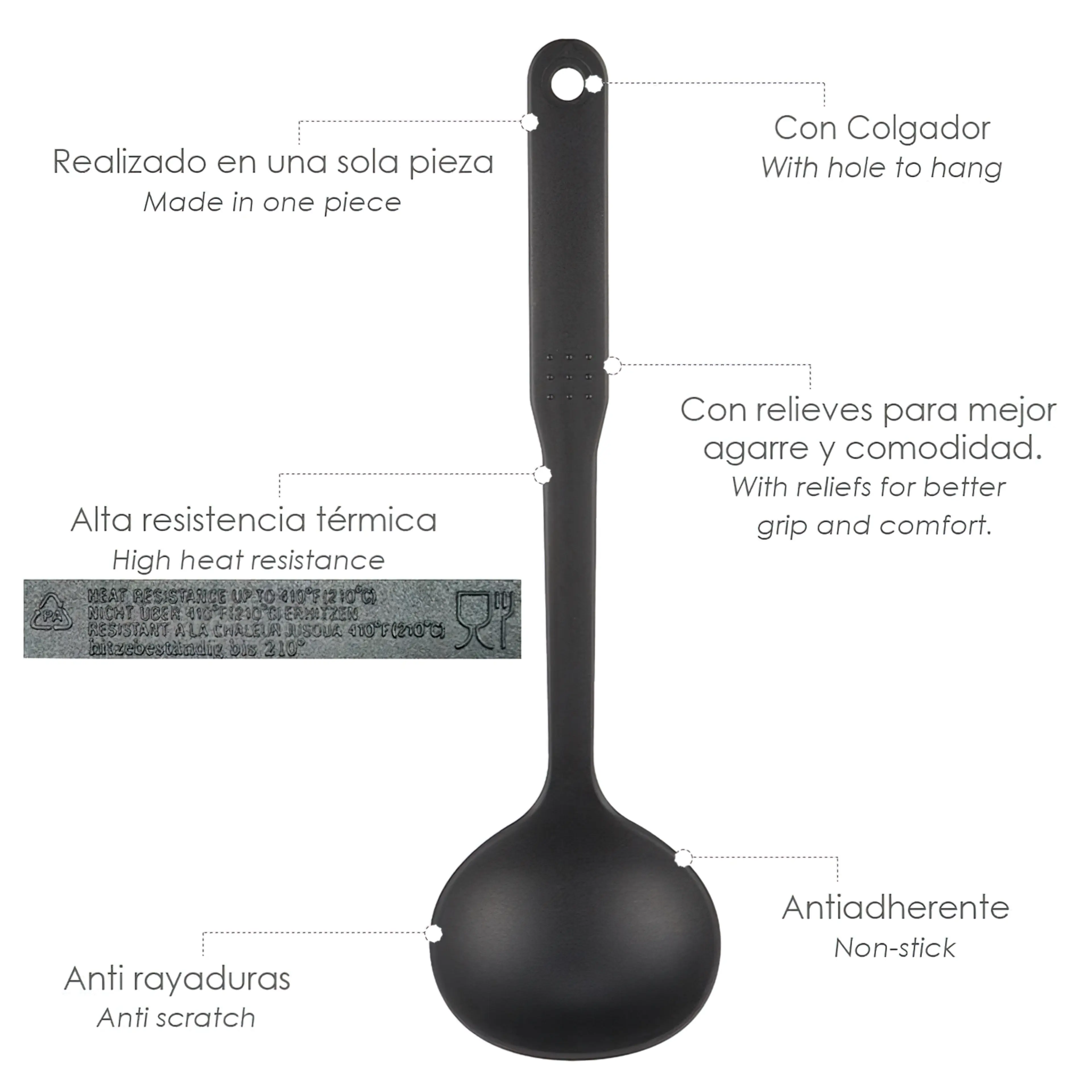 CUCHARON SERVIR COCINA NYLON BASIC 