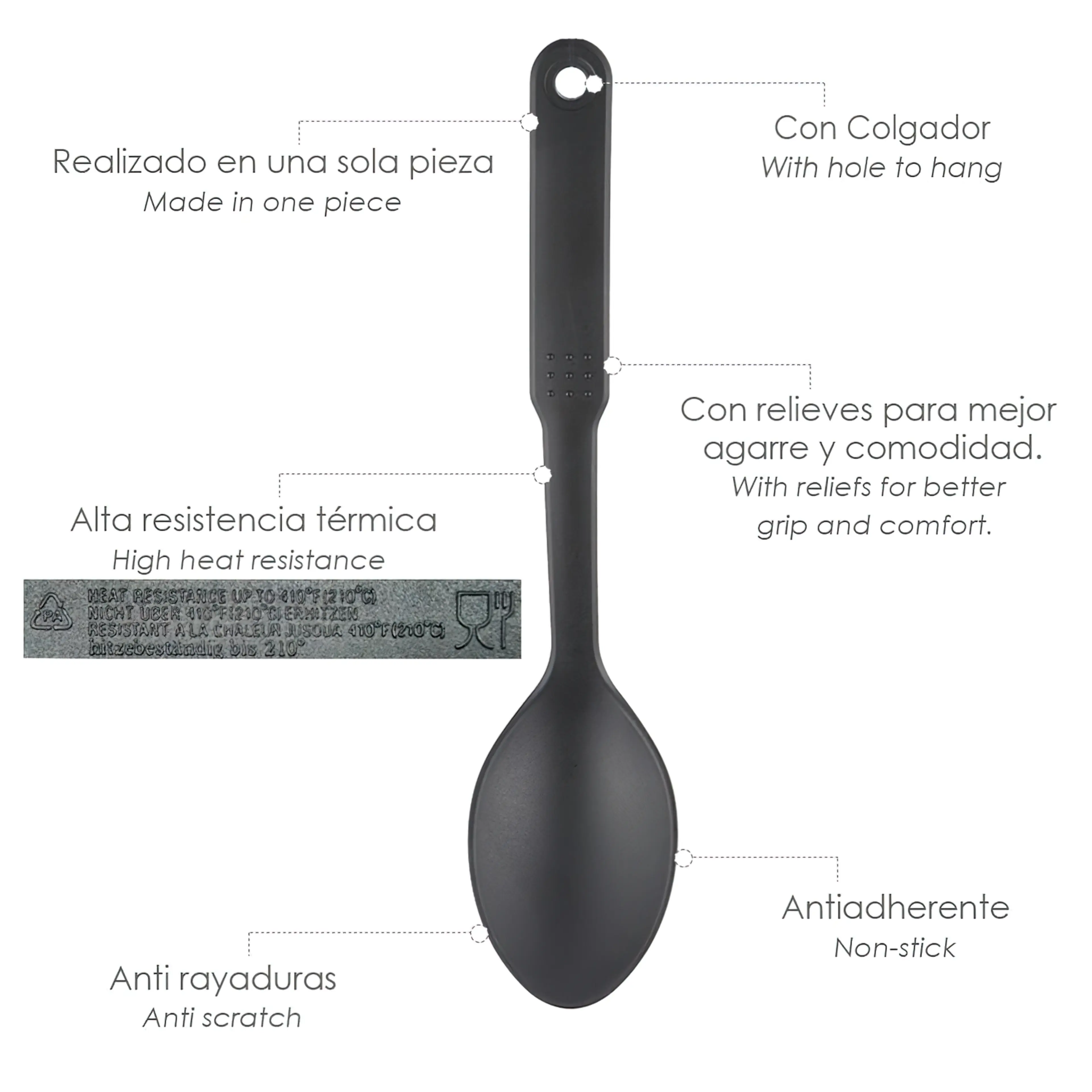 CUCHARA COCINA NYLON BASIC 30,5 X 7