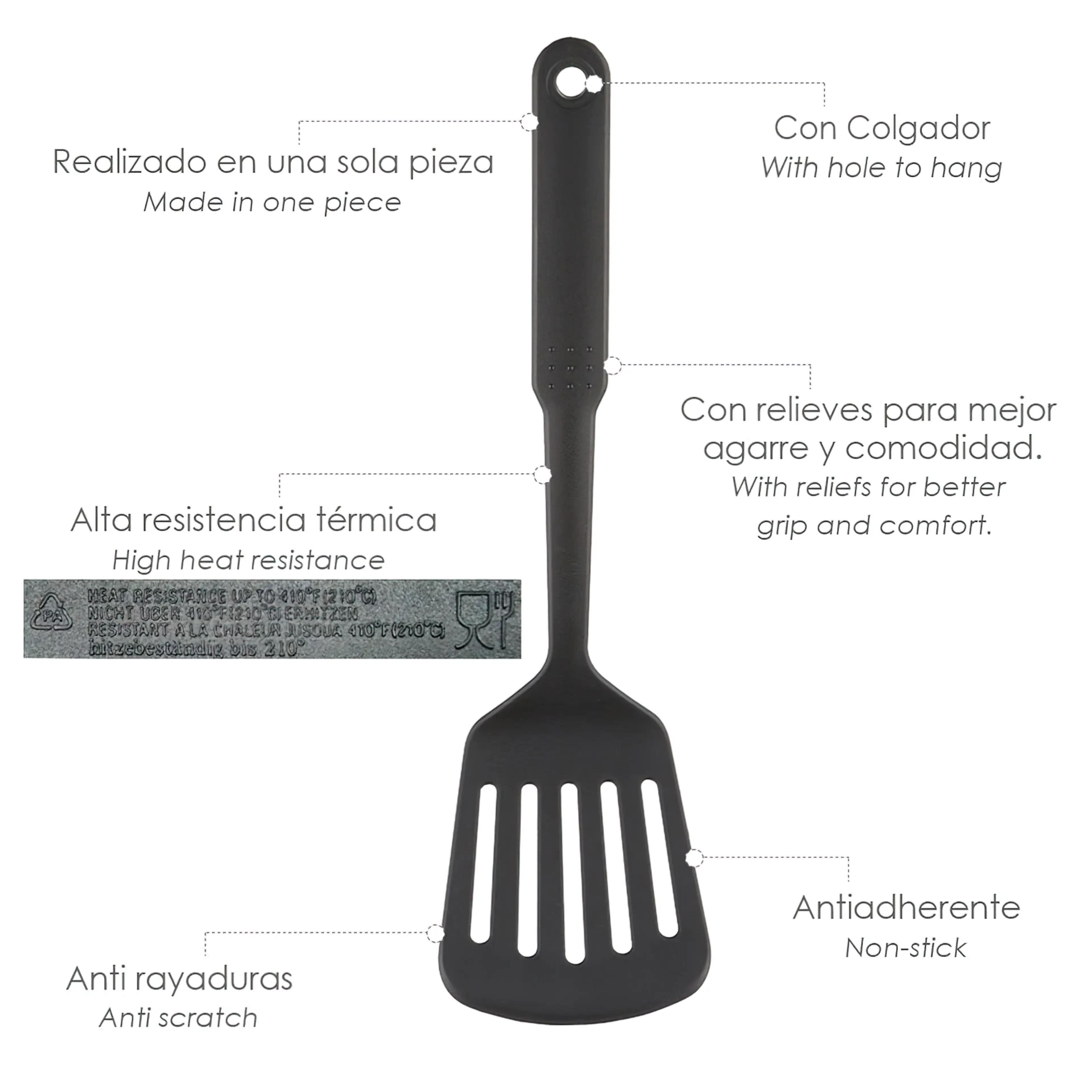 ESPATULA RASERA COCINA NYLON BASIC 