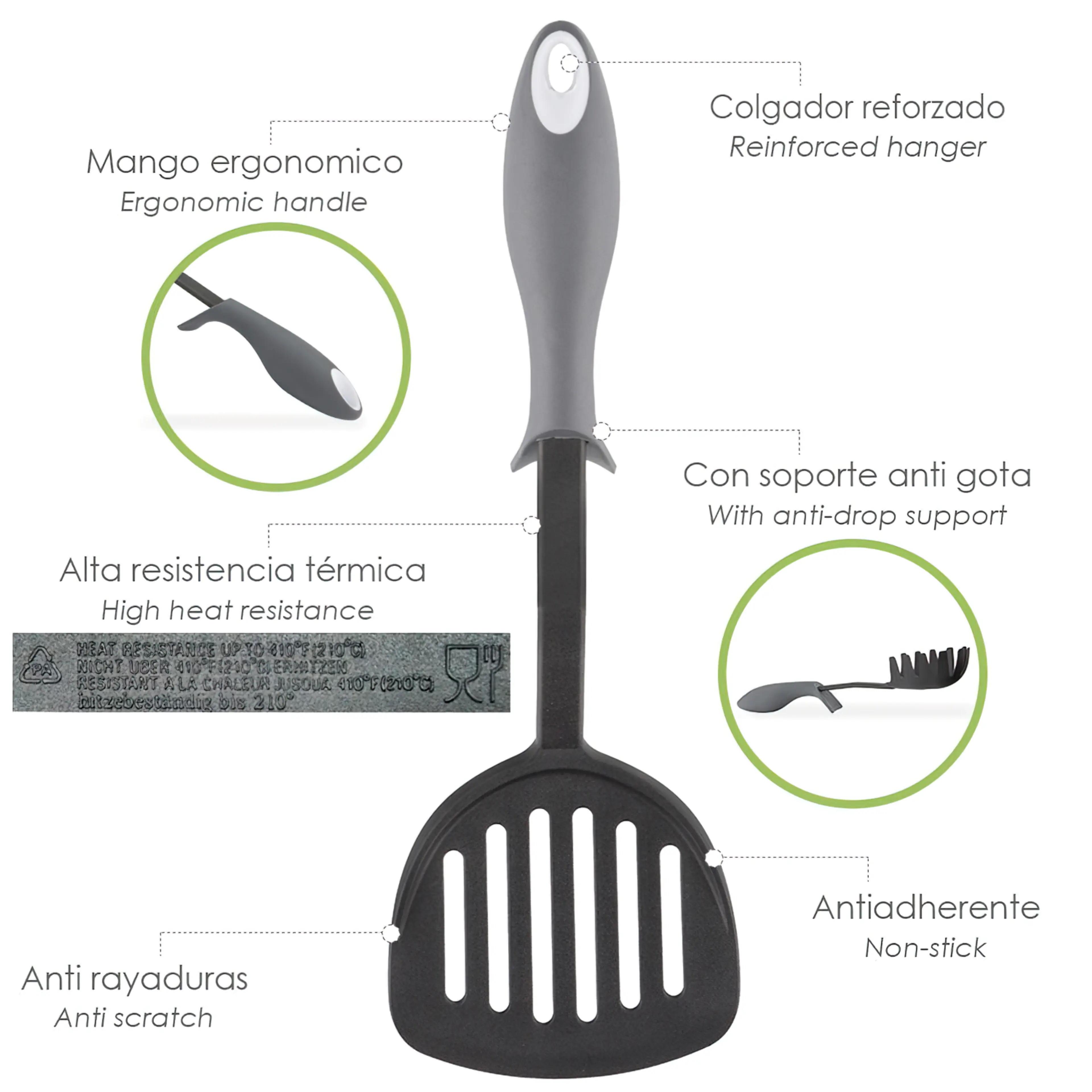 ESPATULA RASERA COCINA NYLON CON MA