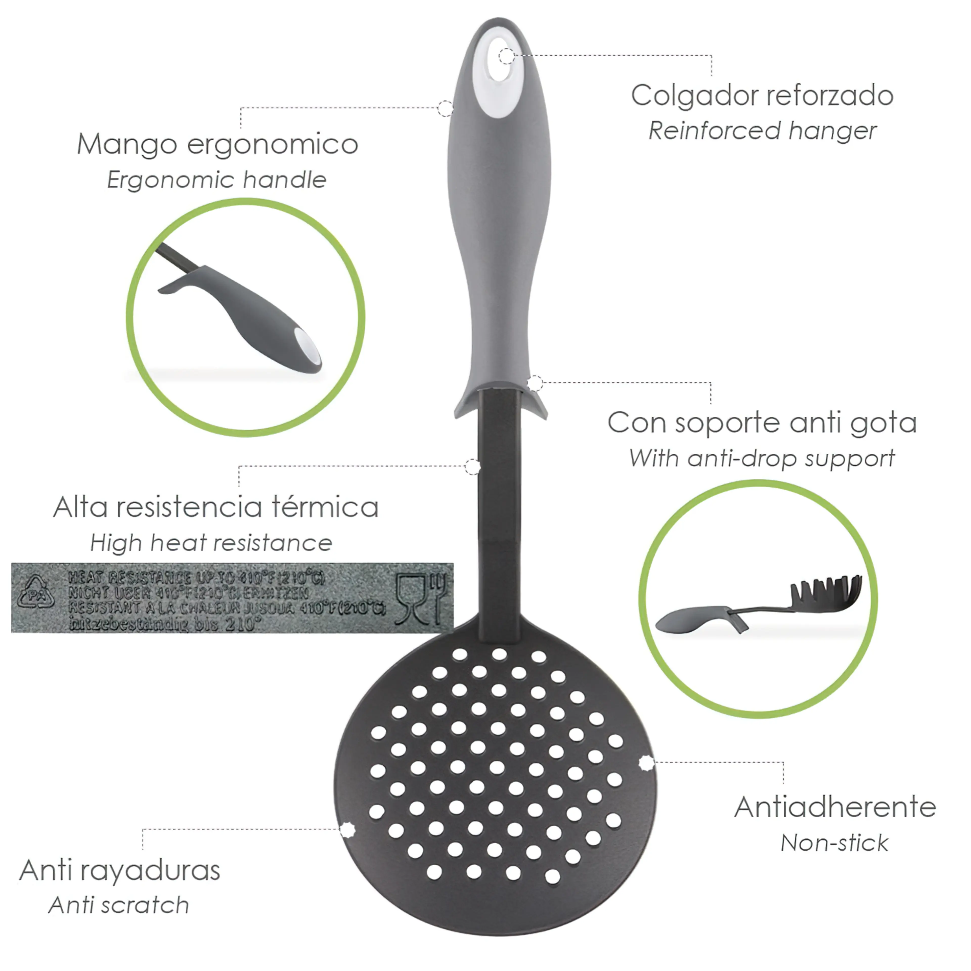 ESPUMADERA COCINA NYLON CON MANGO A