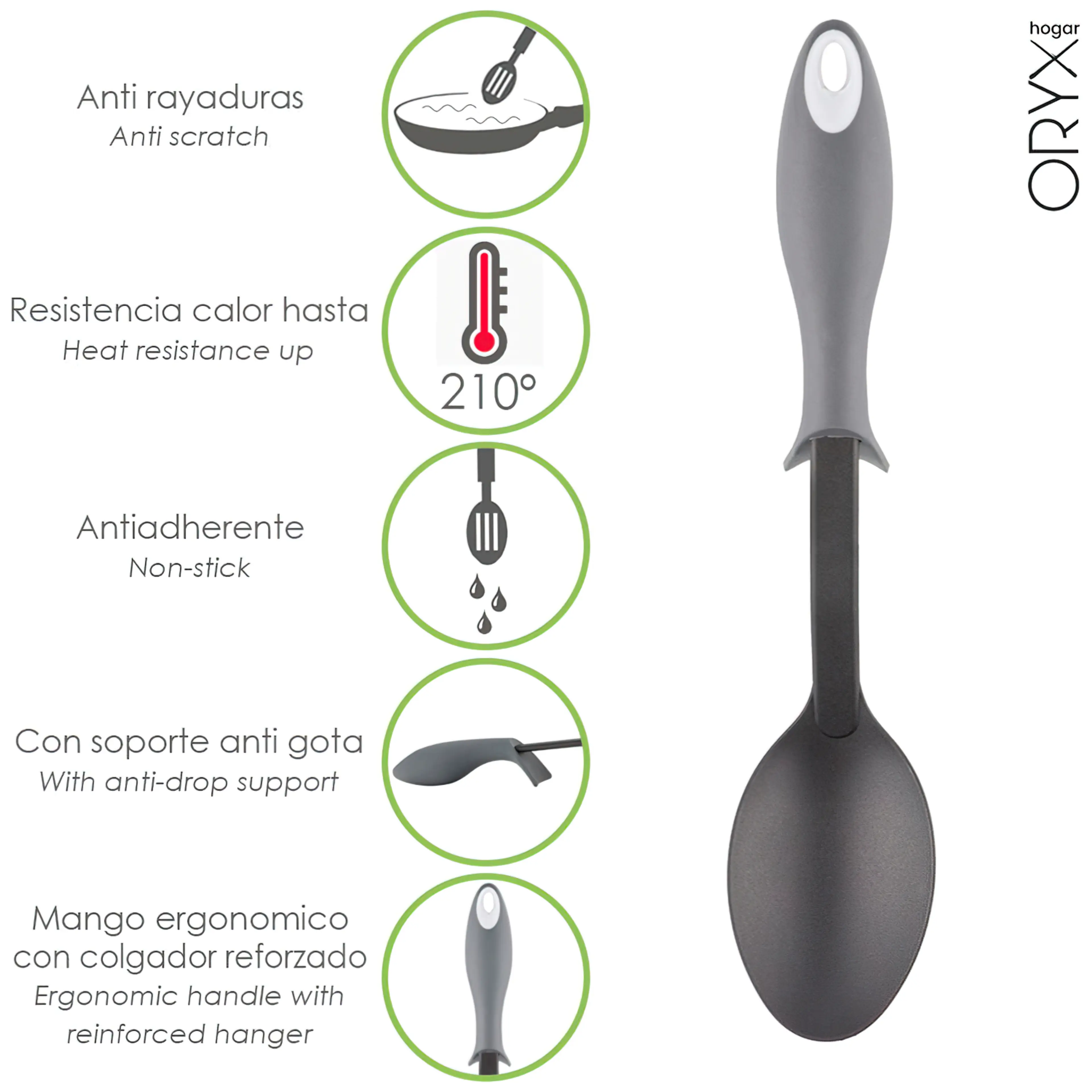 CUCHARA SERVIR COCINA NYLON CON MAN