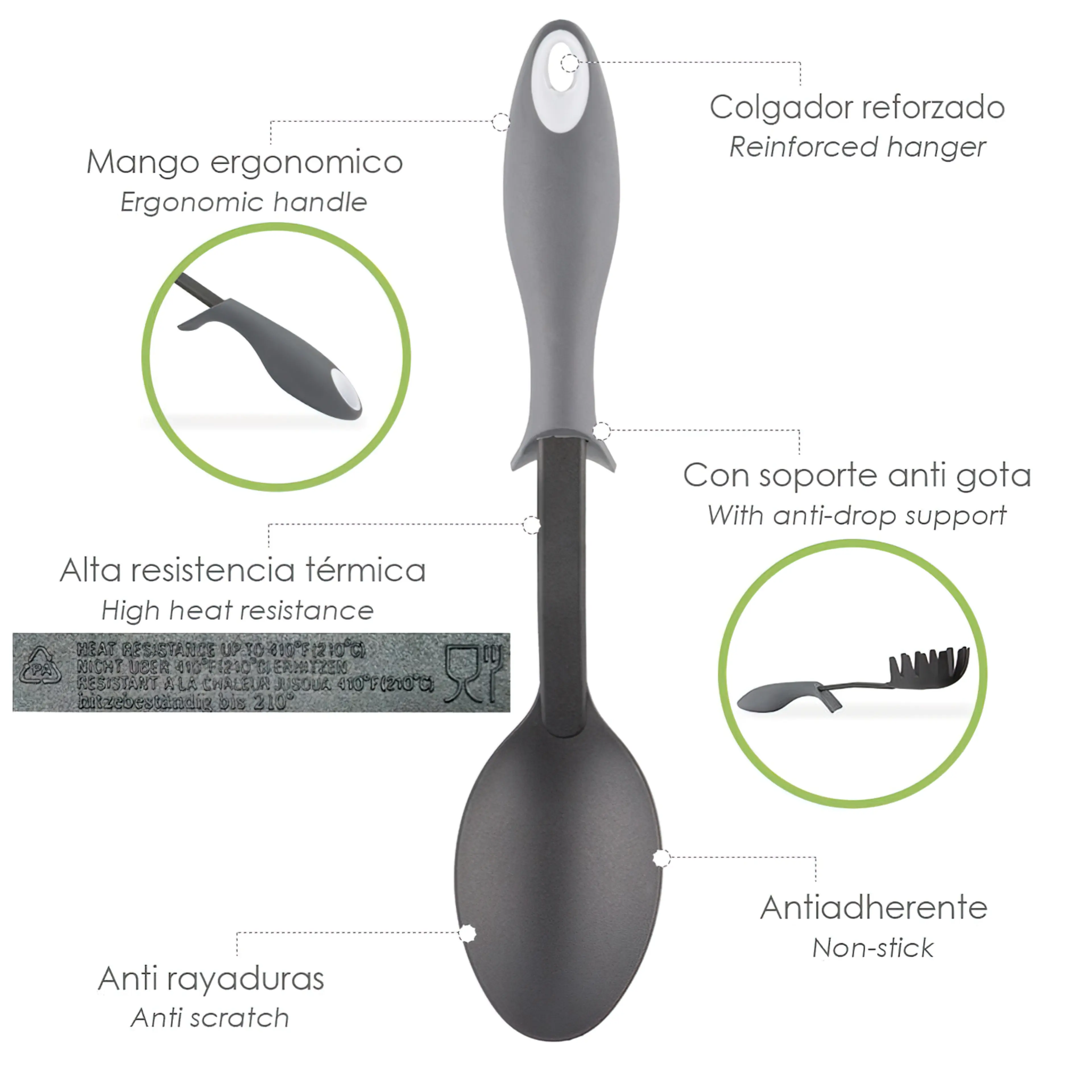 CUCHARA SERVIR COCINA NYLON CON MAN