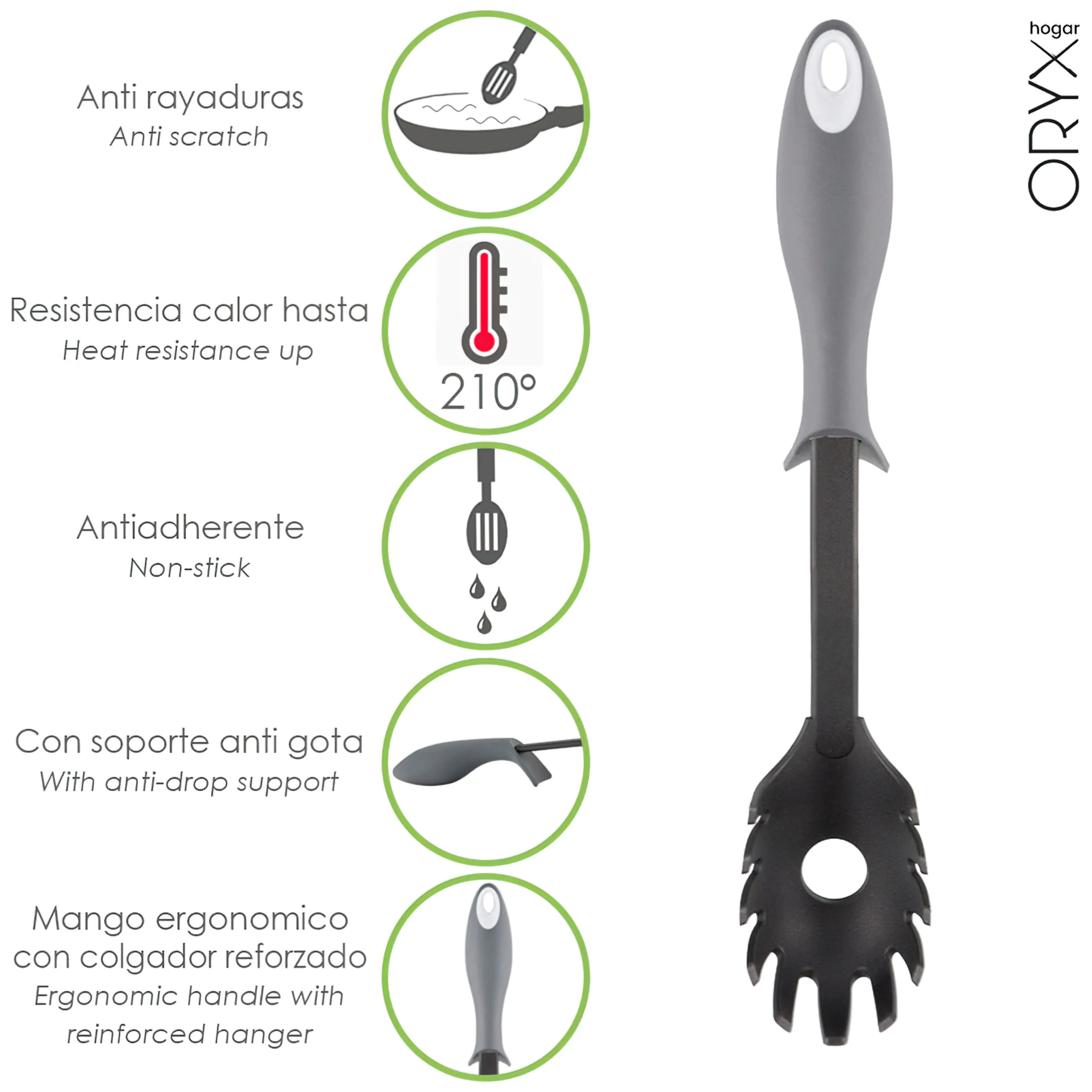 SERVIDOR ESPAGUETIS NYLON CON MANGO