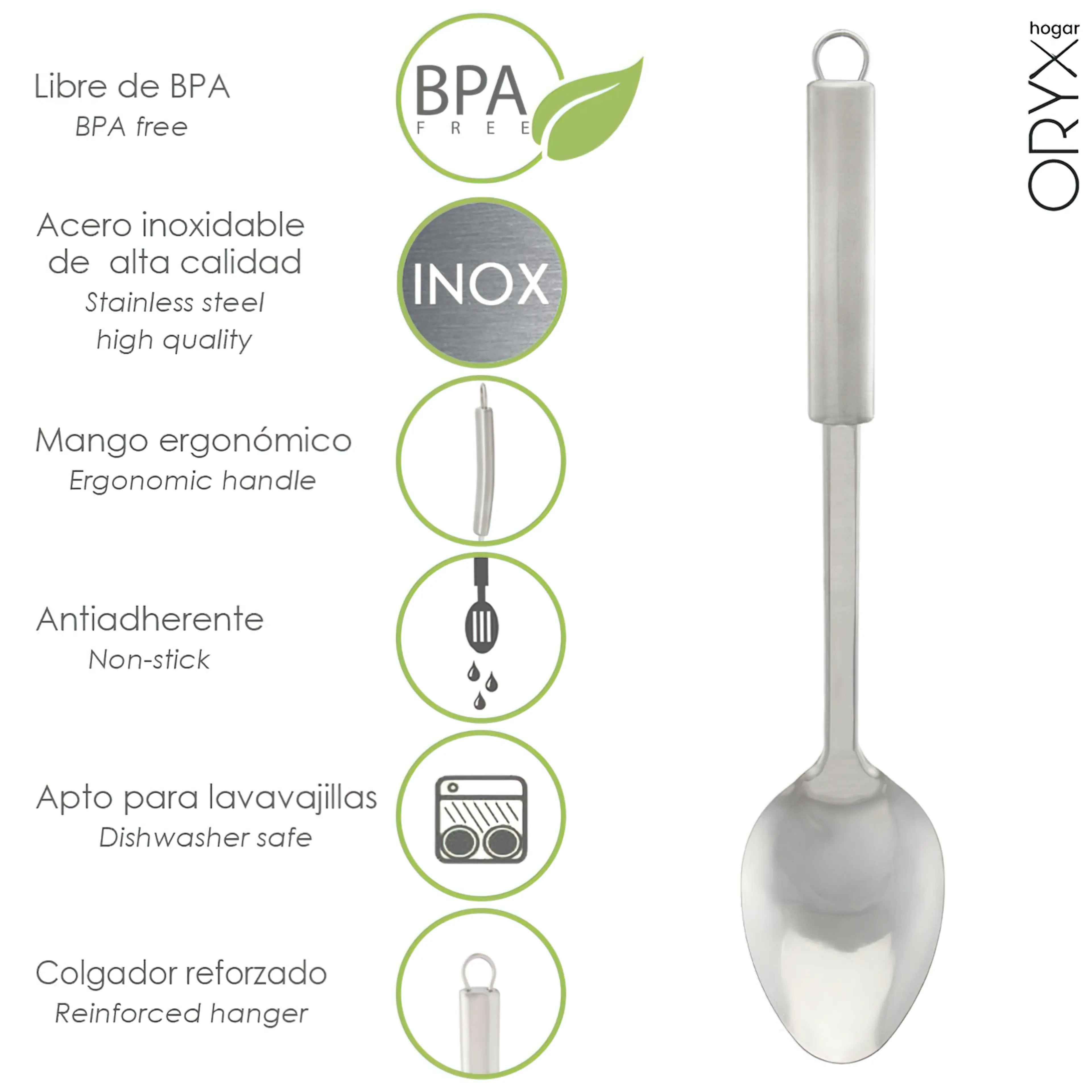 CUCHARA SERVIR COCINA ACERO INOXIDA