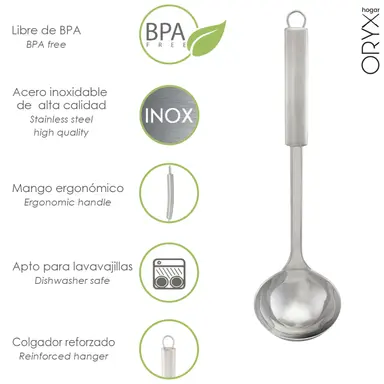 CUCHARON COCINA ACERO INOXIDABLE 9X