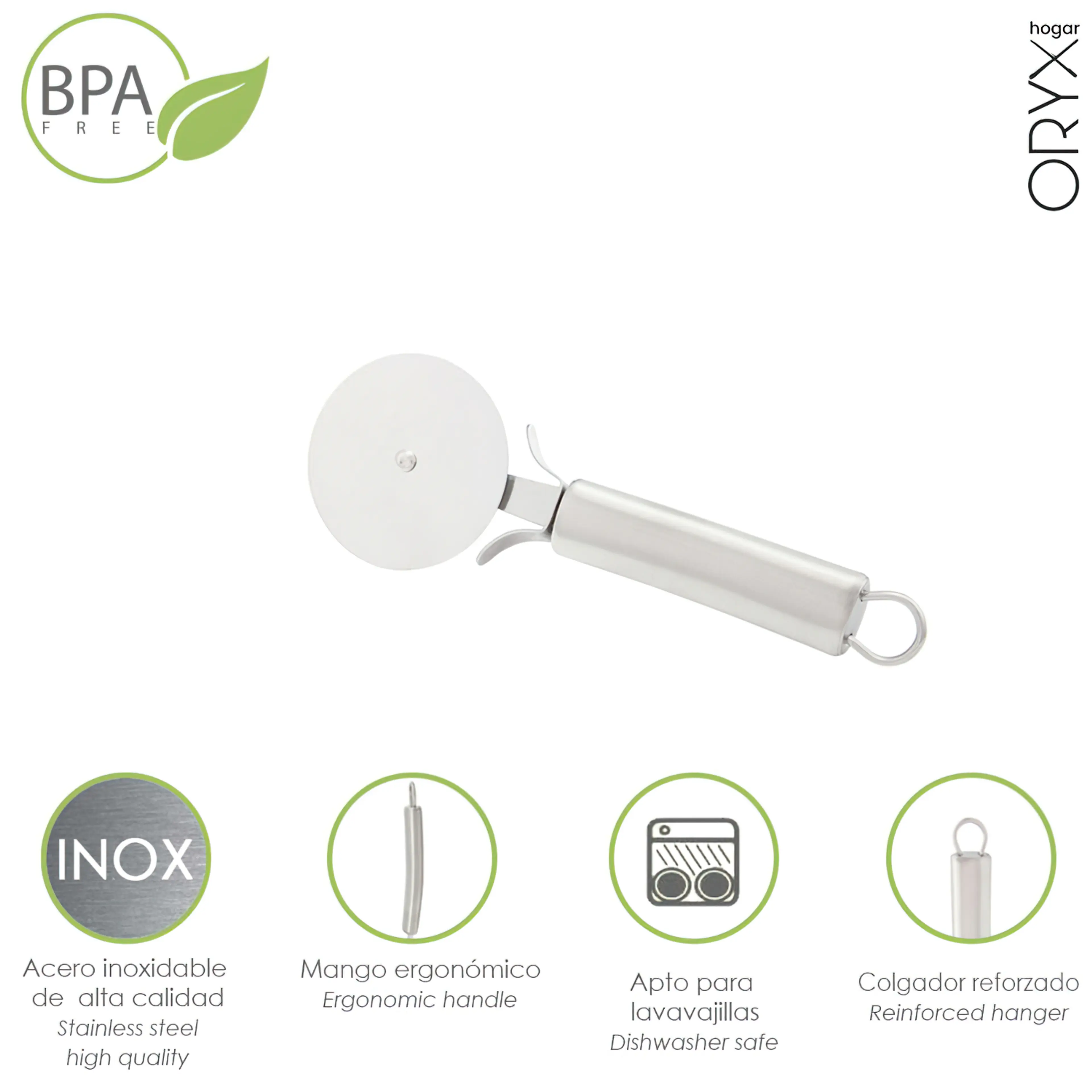 CORTADOR DE PIZZA ACERO INOXIDABLE 