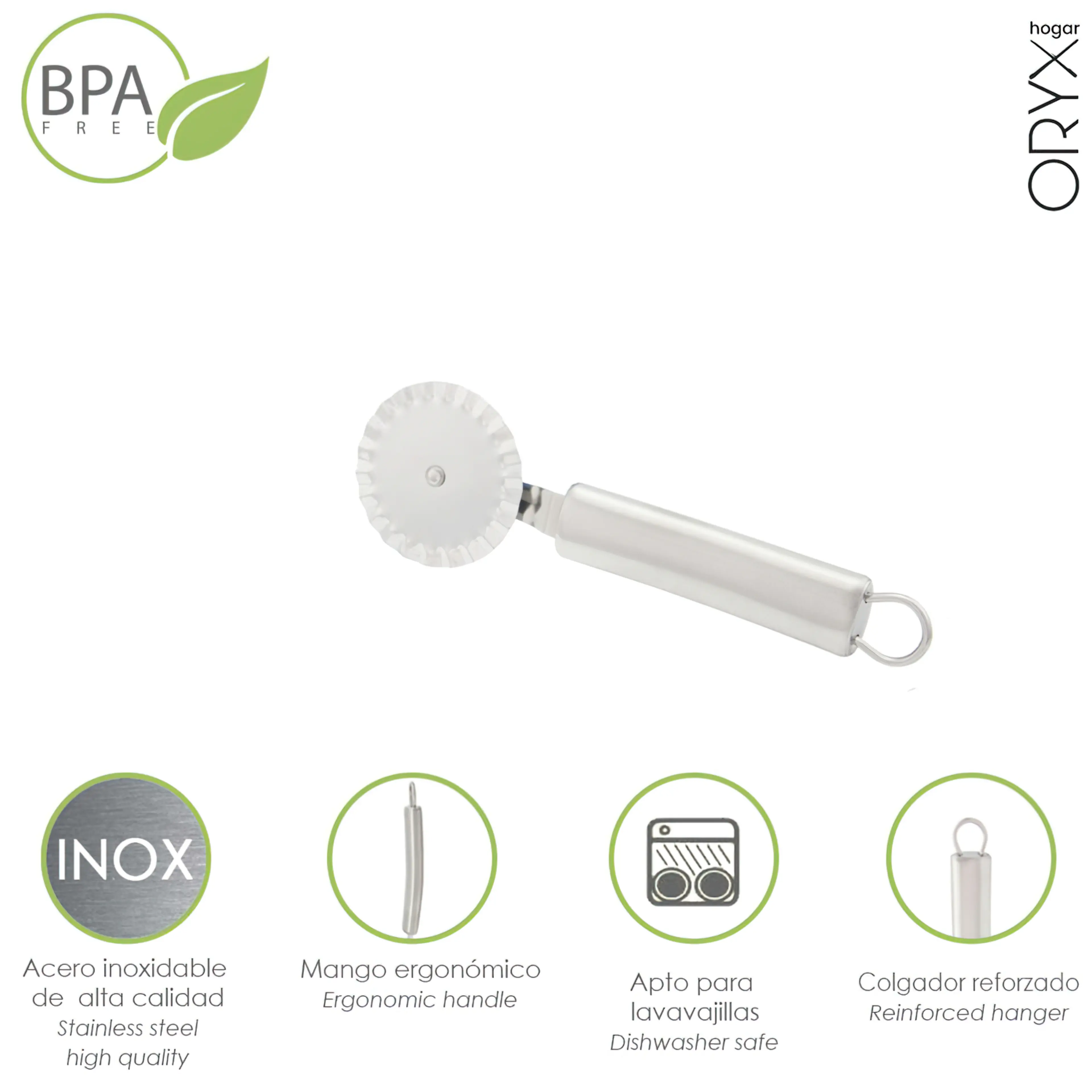 RODILLO CORTADOR MASA ACERO INOXIDA