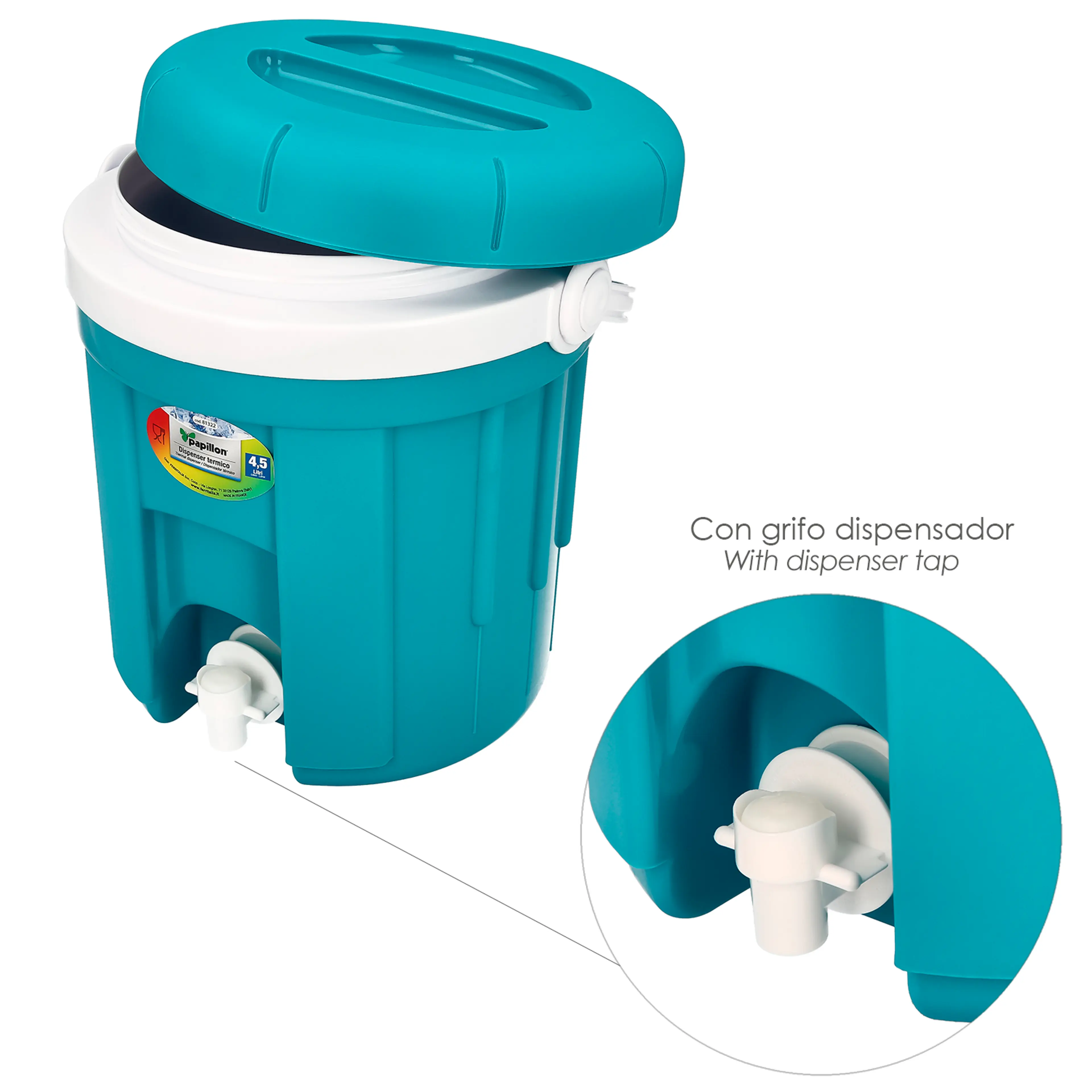 BIDON TERMICO CON GRIFO DISPENSADOR