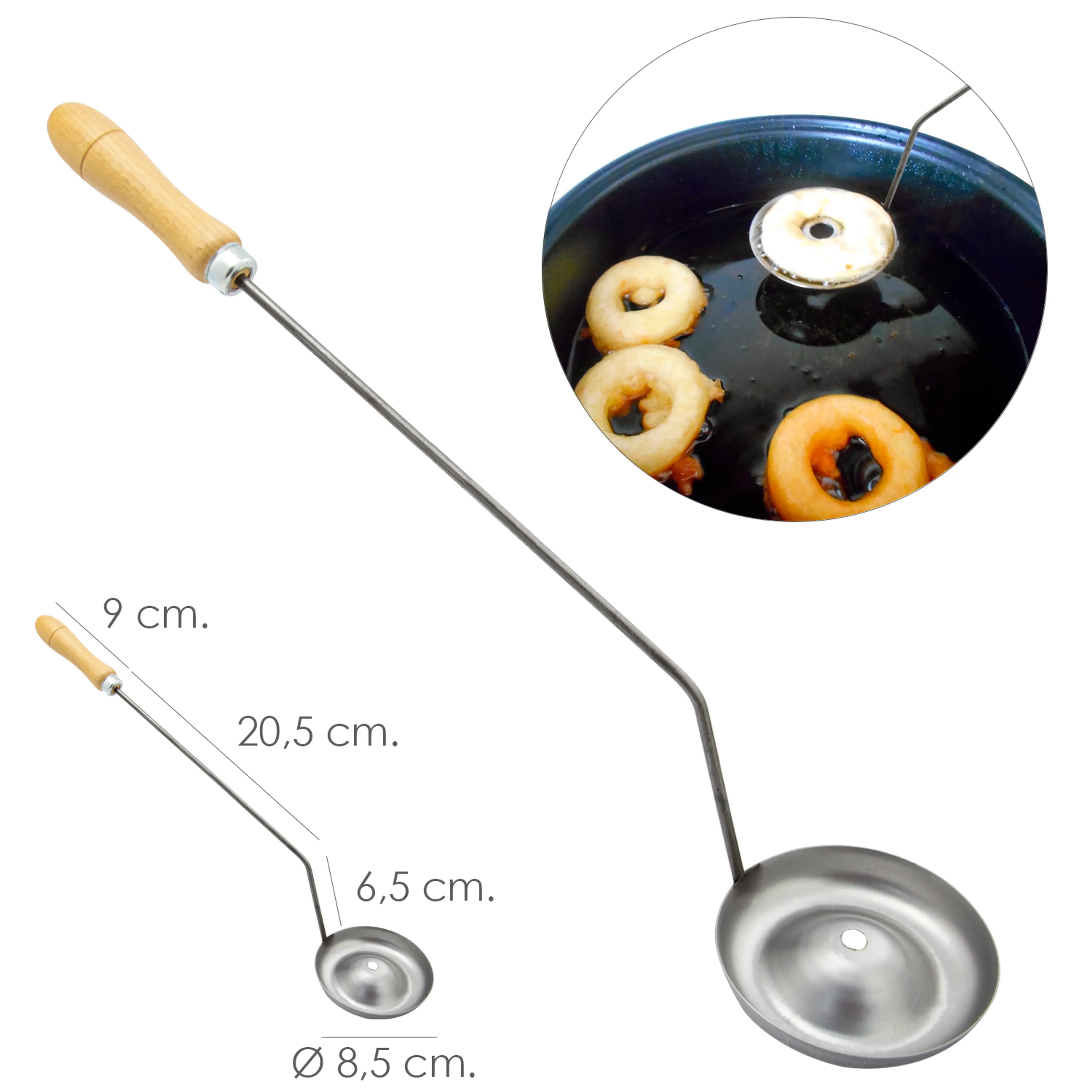 MOLDE BUÑUELERA MANGO MADERA