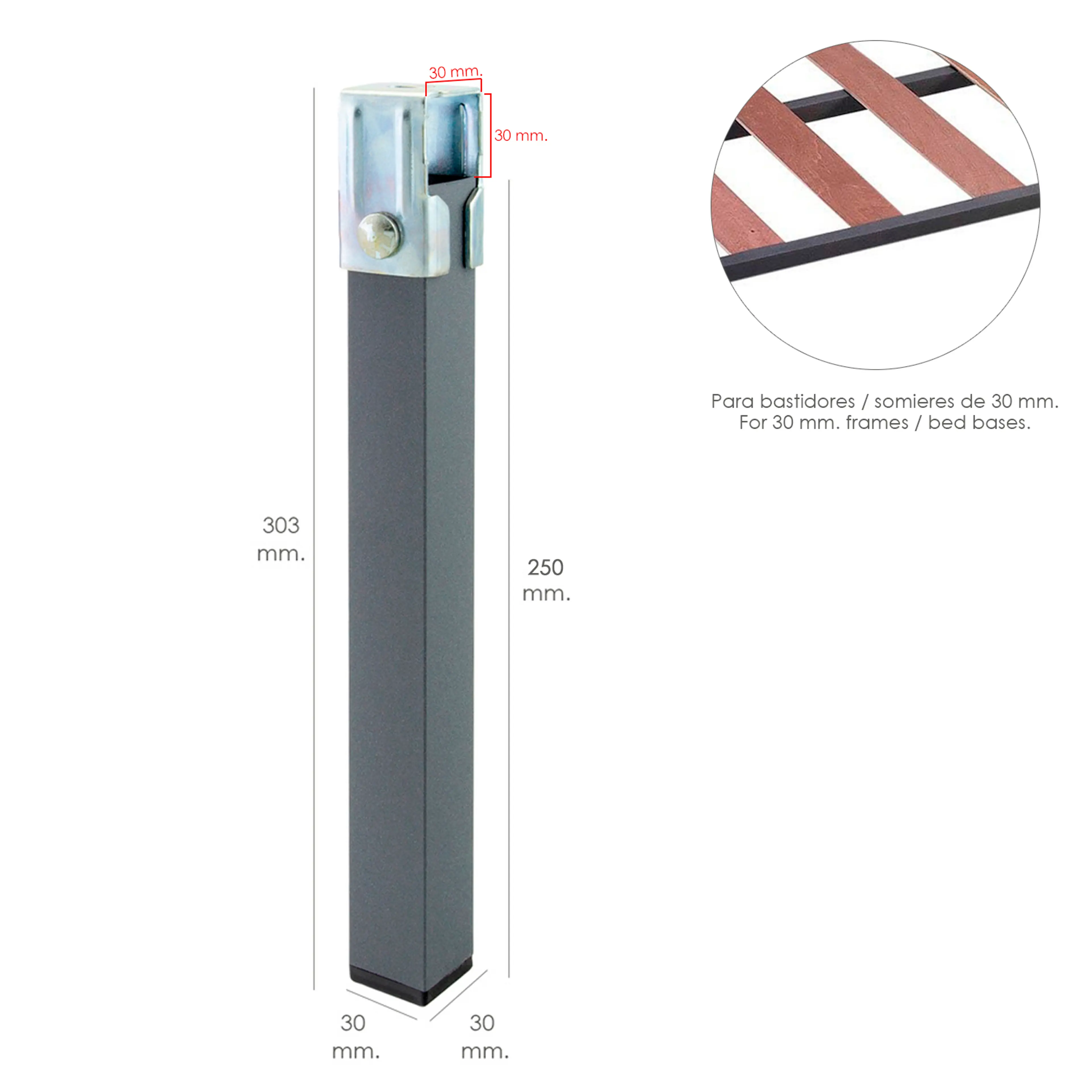 JUEGO PATAS SOMIER CUADRADAS (4 UNI