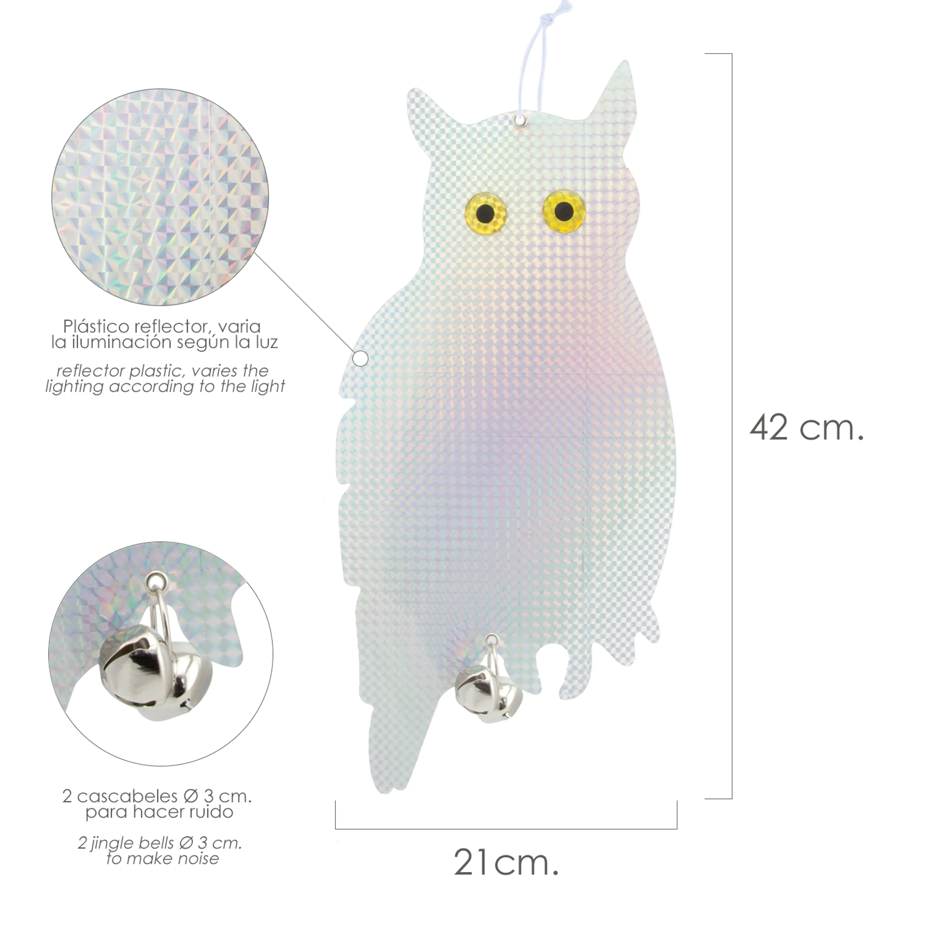 BUHO ESPANTAPAJAROS REFLECTANTE PAR