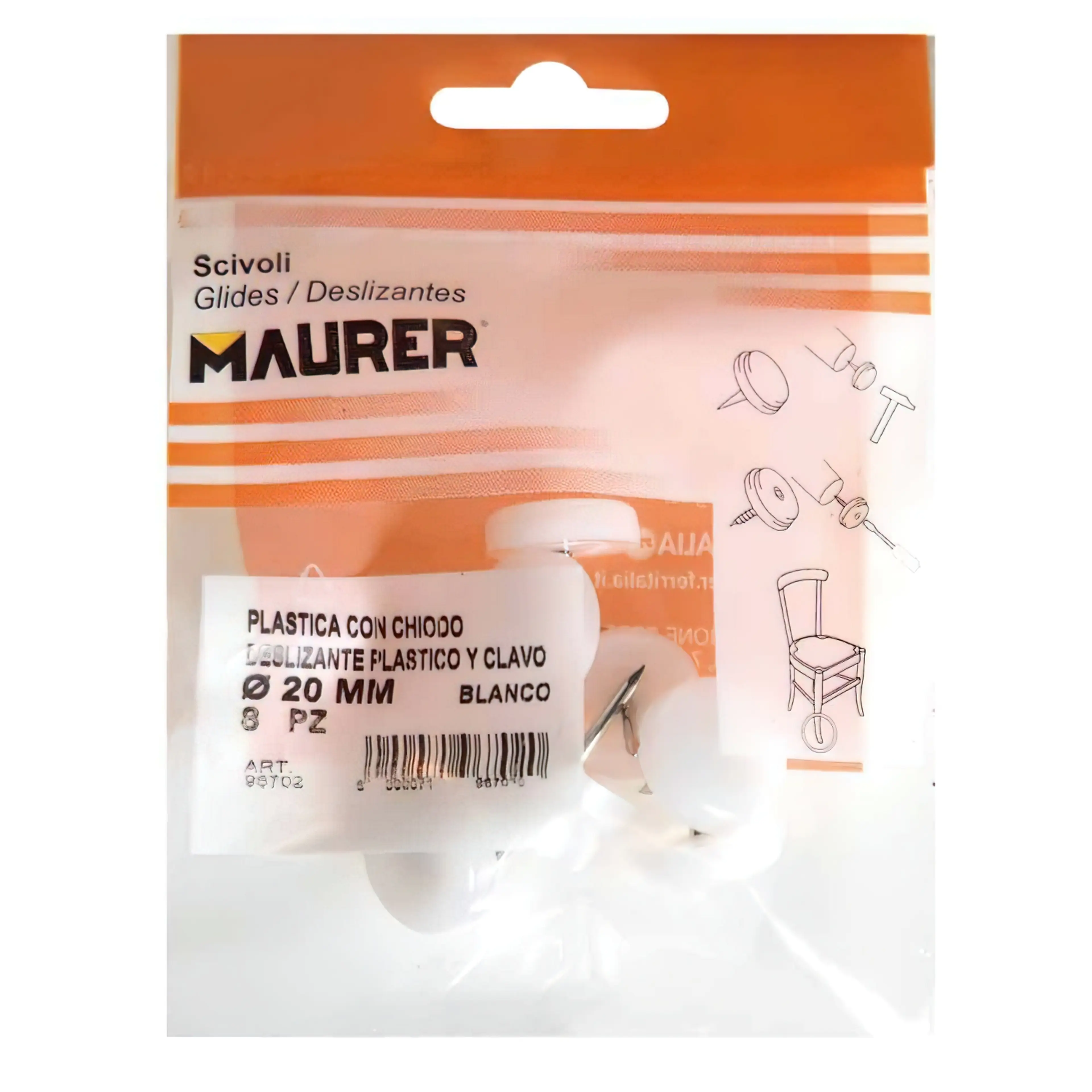 DESLIZANTE GRANDE BLANCO Ø20 (BLIST