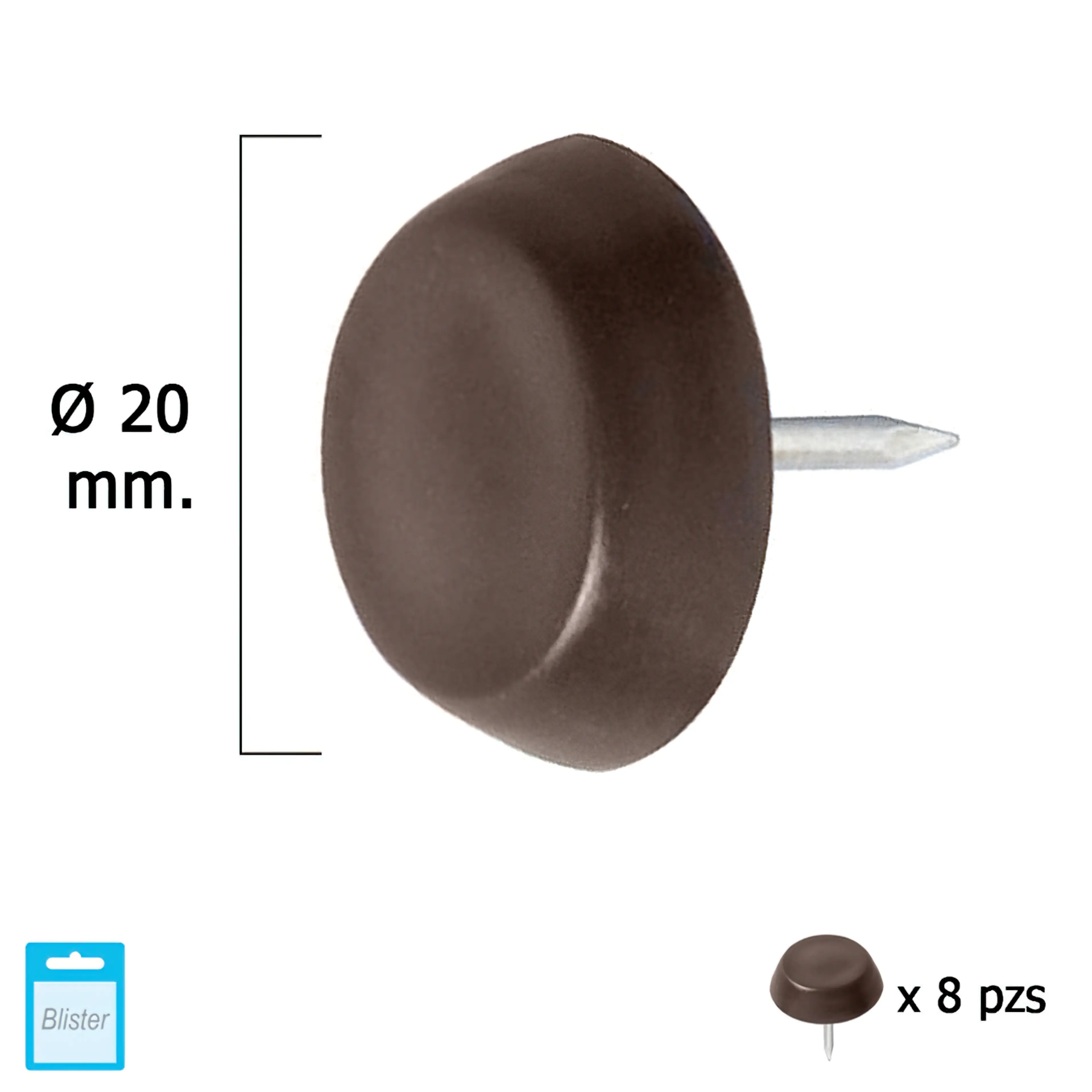 DESLIZANTE GRANDE MARRON Ø20 (BLIST