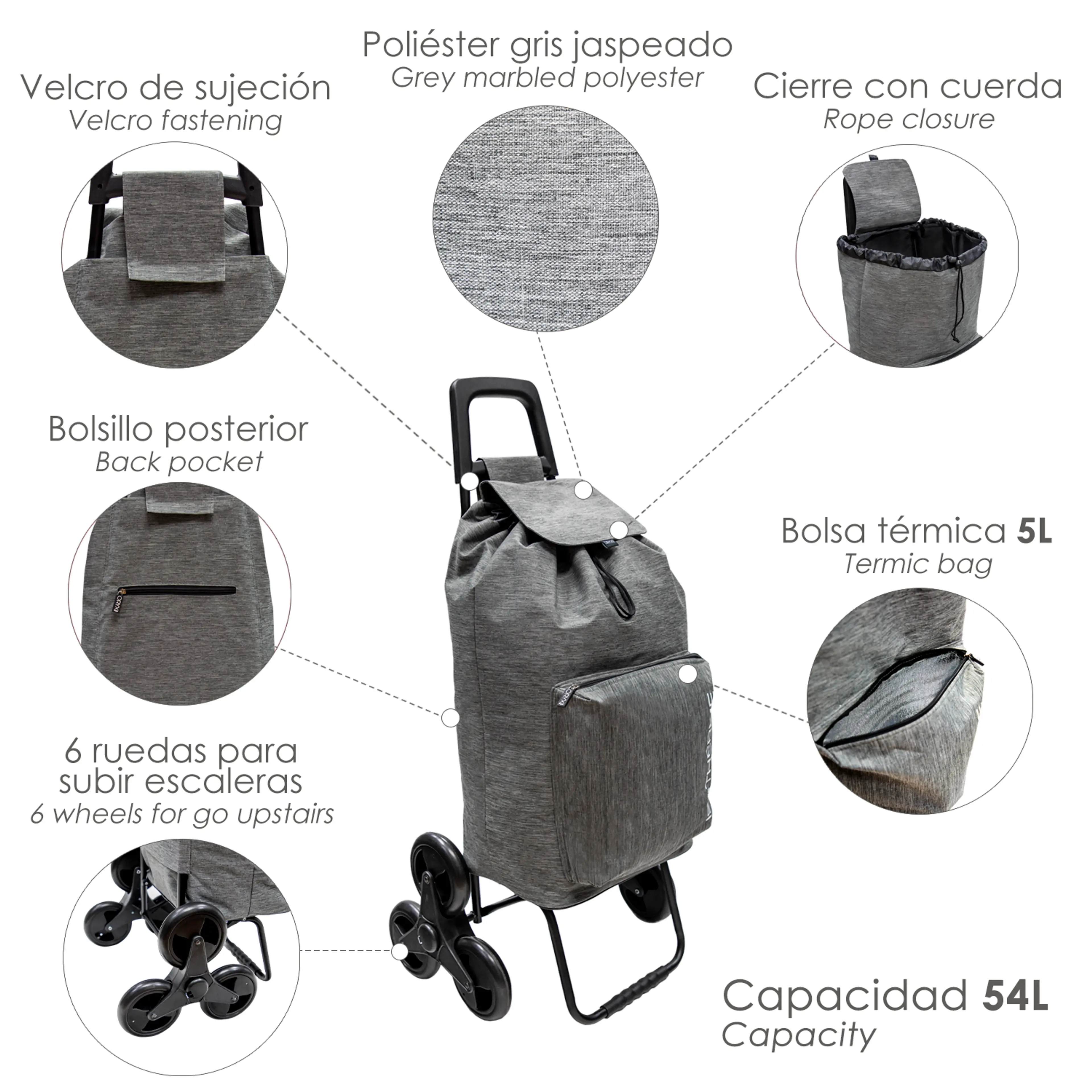 CARRO COMPRA 6 RUEDAS SUBE ESCALERA