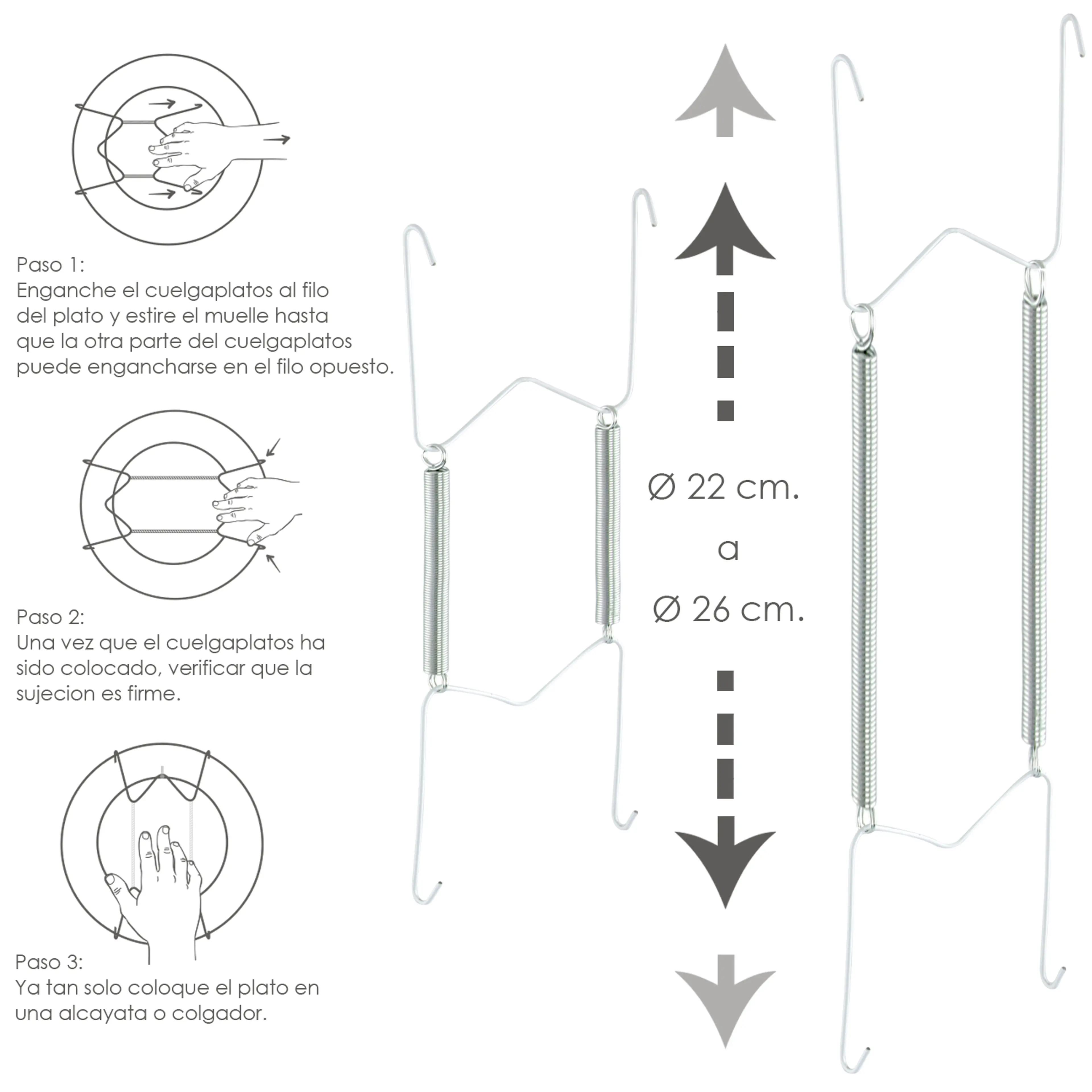 CUELGAPLATOS MUELLE PARA PLATOS DE 