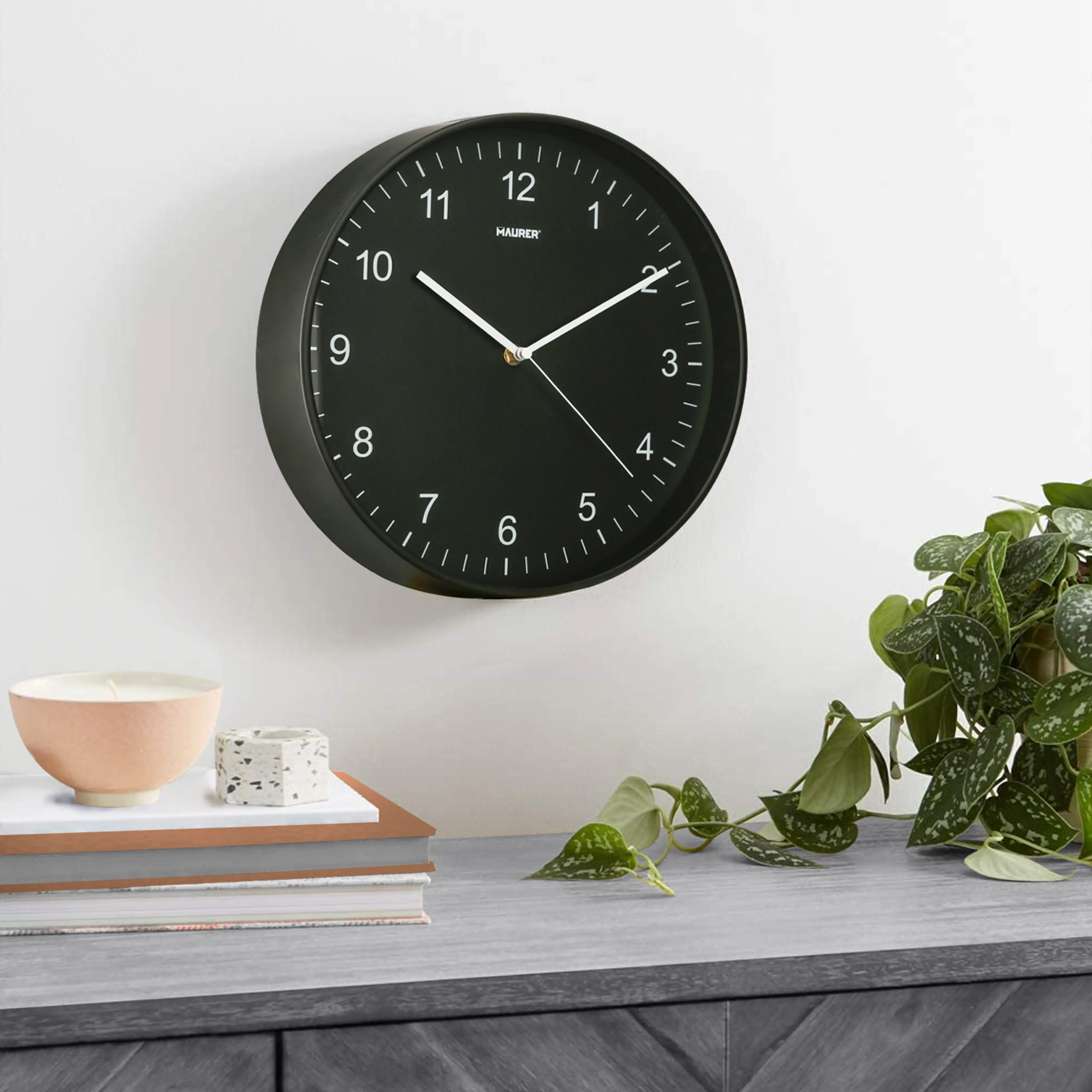 RELOJ DE PARED Ø 30 CM. NEGRO