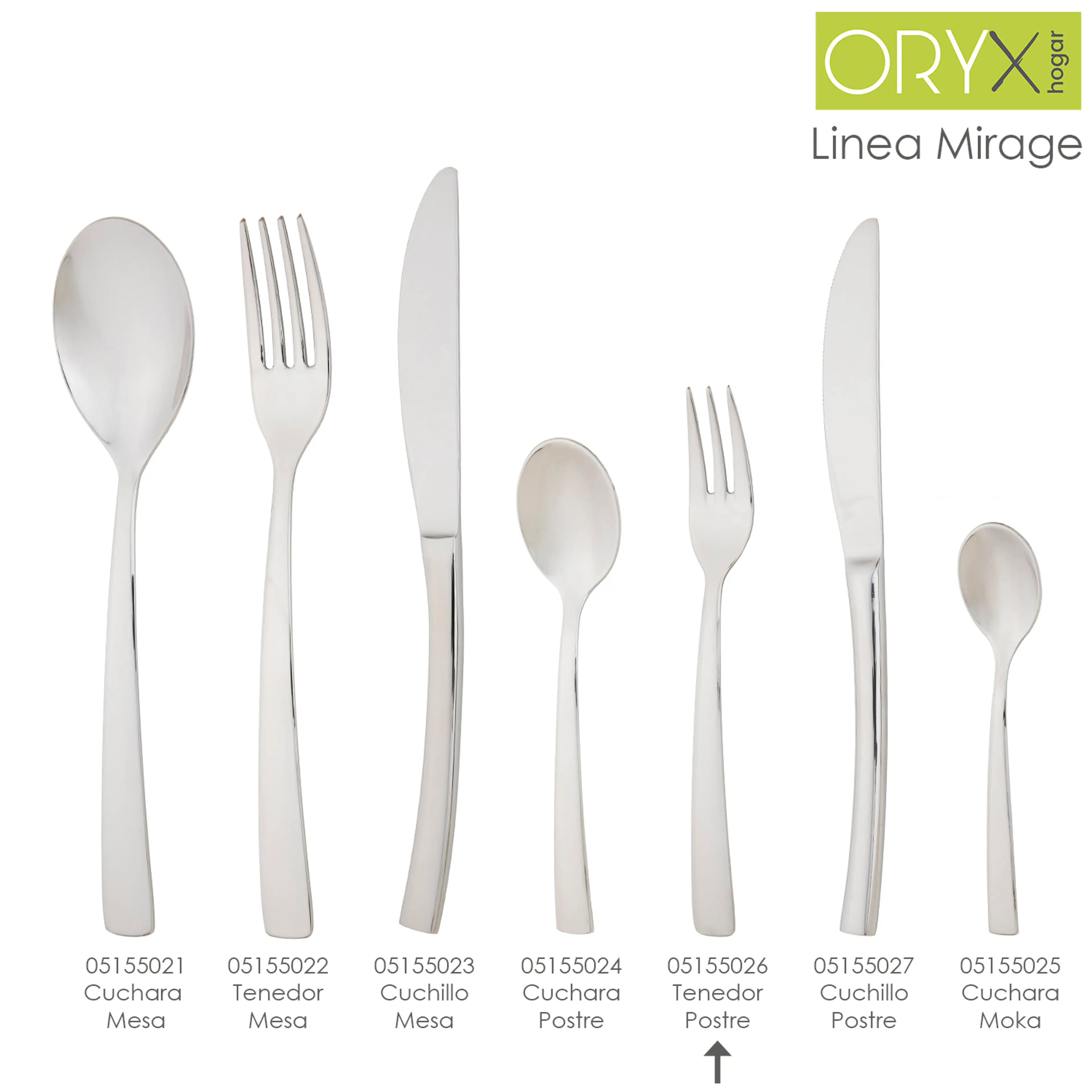 TENEDOR POSTRE MIRAGE 159 MM.CAJA 1