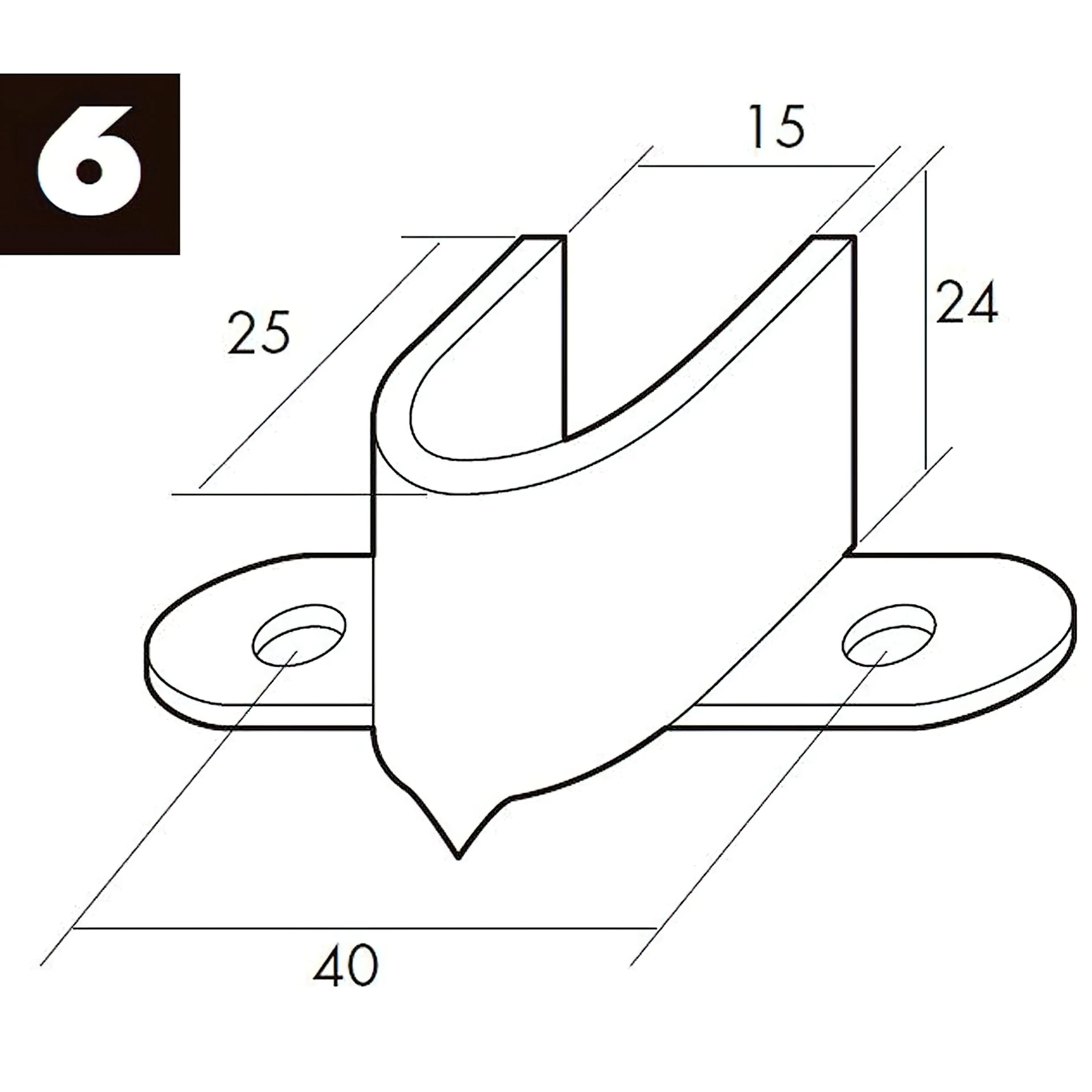 SOPORTE PERSIANA PINCHO Nº3 ZINCADO