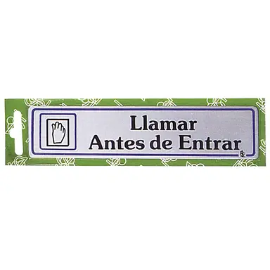 ROTULO "LLAMAR ANTES DE ENTRAR"