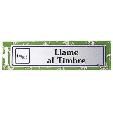 ROTULO "LLAME AL TIMBRE"