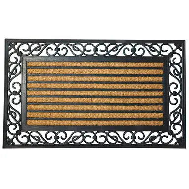 FELPUDO FIBRA COCO Y GOMA RAYAS 45X