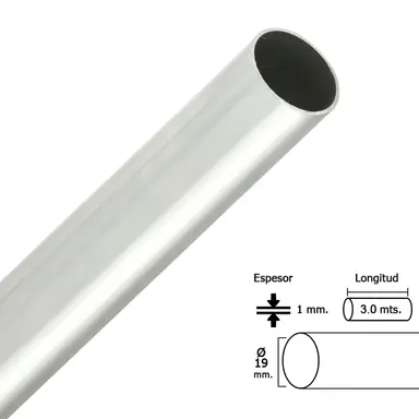 BARRA ARMARIO CROMADO REDONDO 19 MM